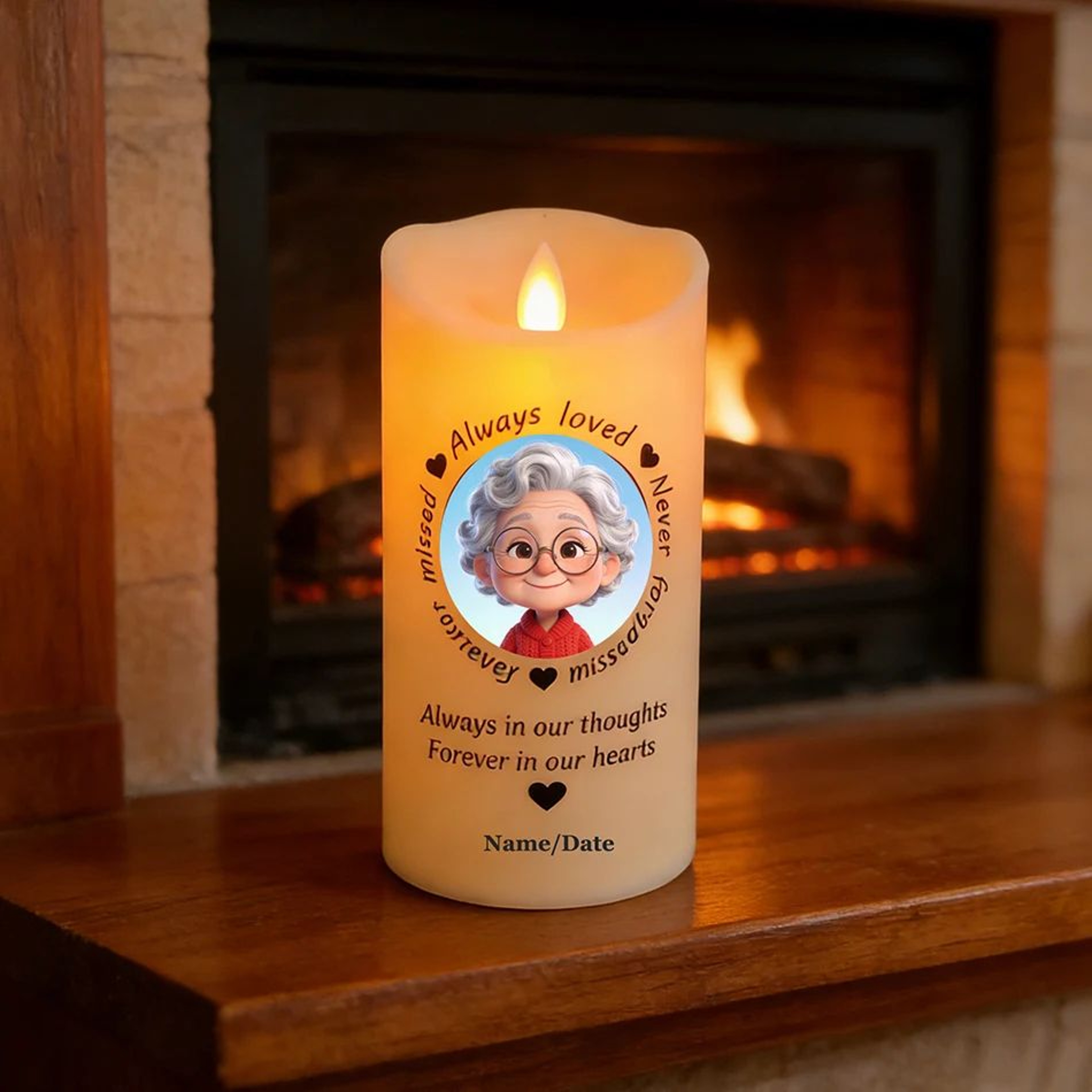 Personalized Memorial Flameless LED Candle With Photo 3