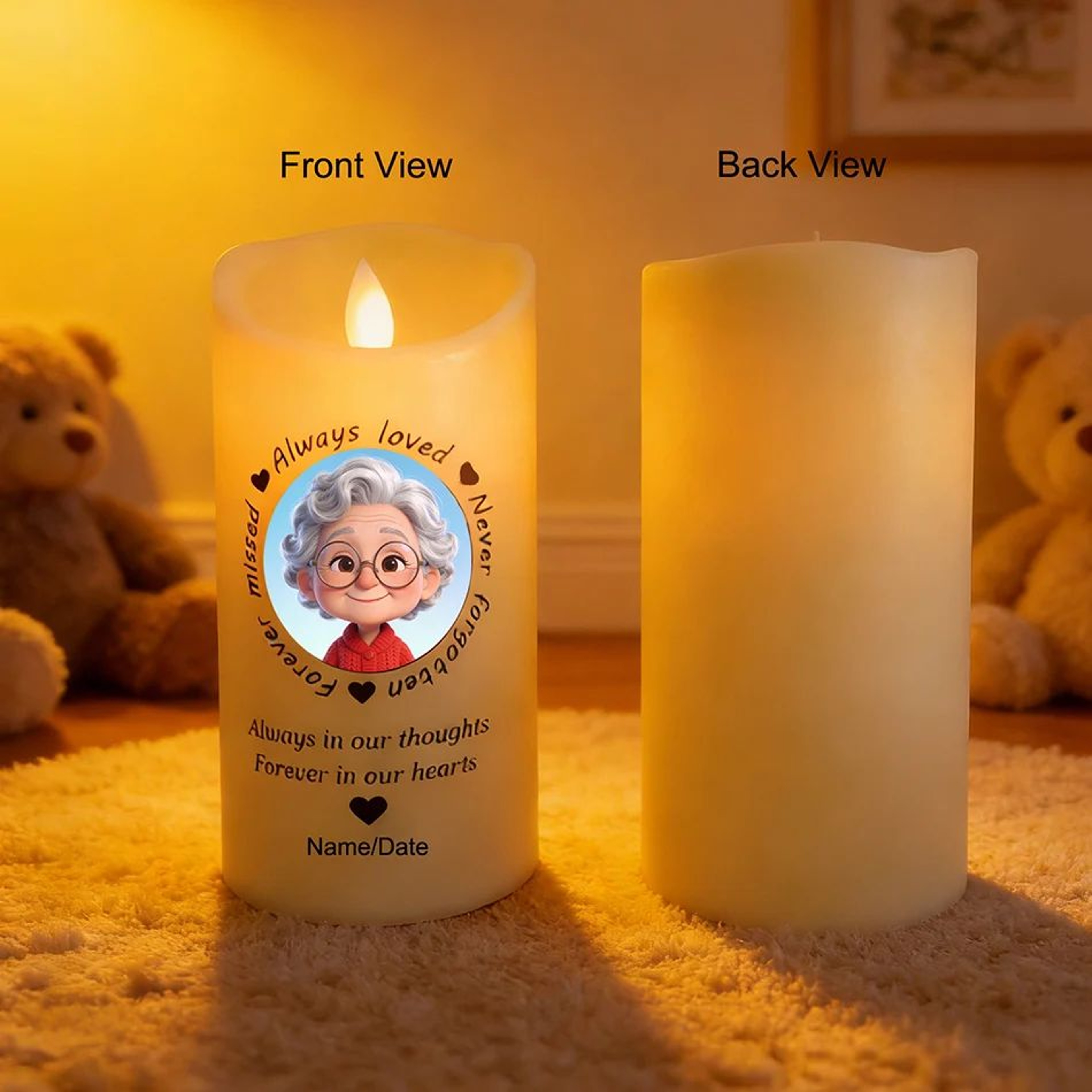 Personalized Memorial Flameless LED Candle With Photo 5