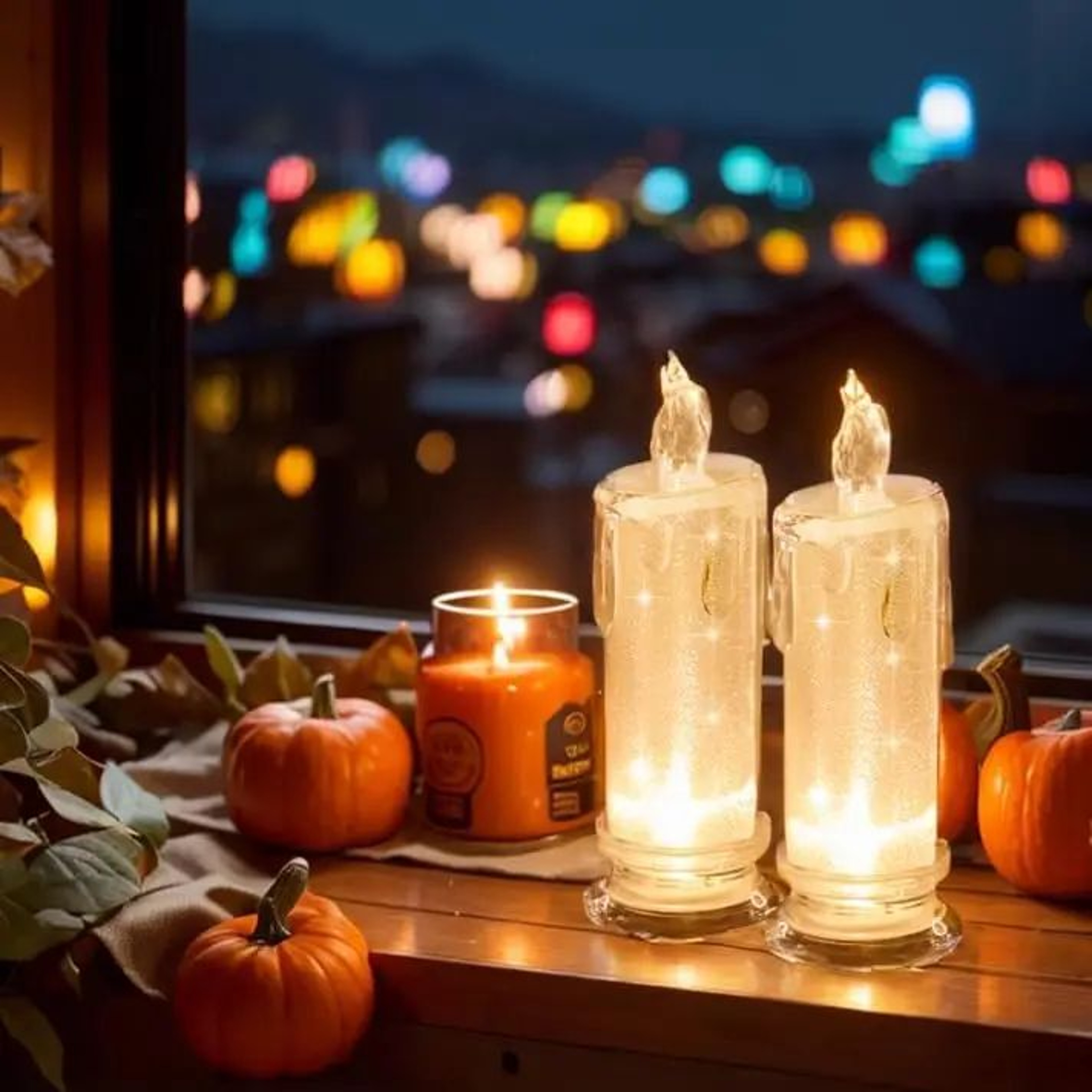 Crystal LED Flameless Candle Lantern Night Light 7