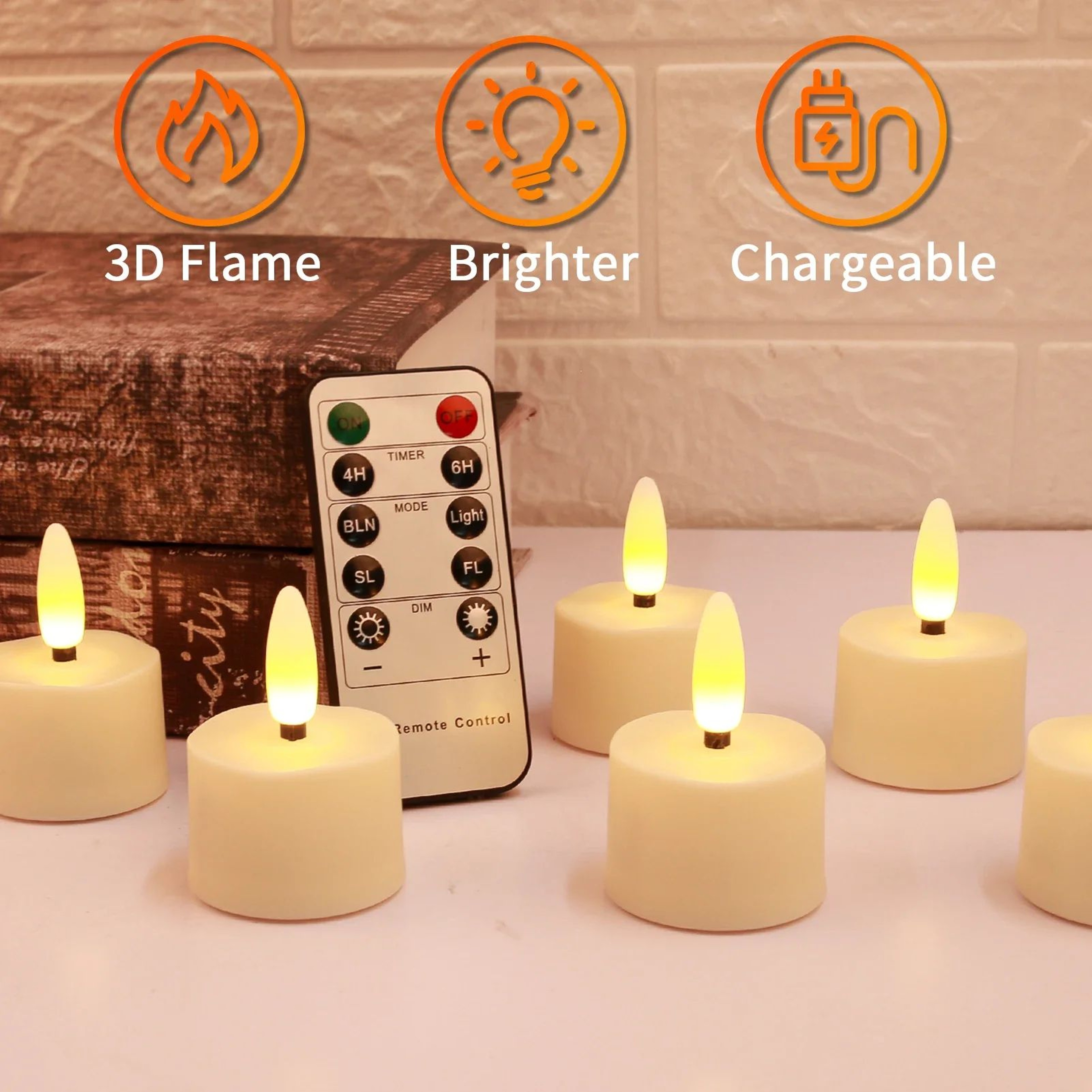 Rechargeable LED Flameless Tea Light Candles Set 3