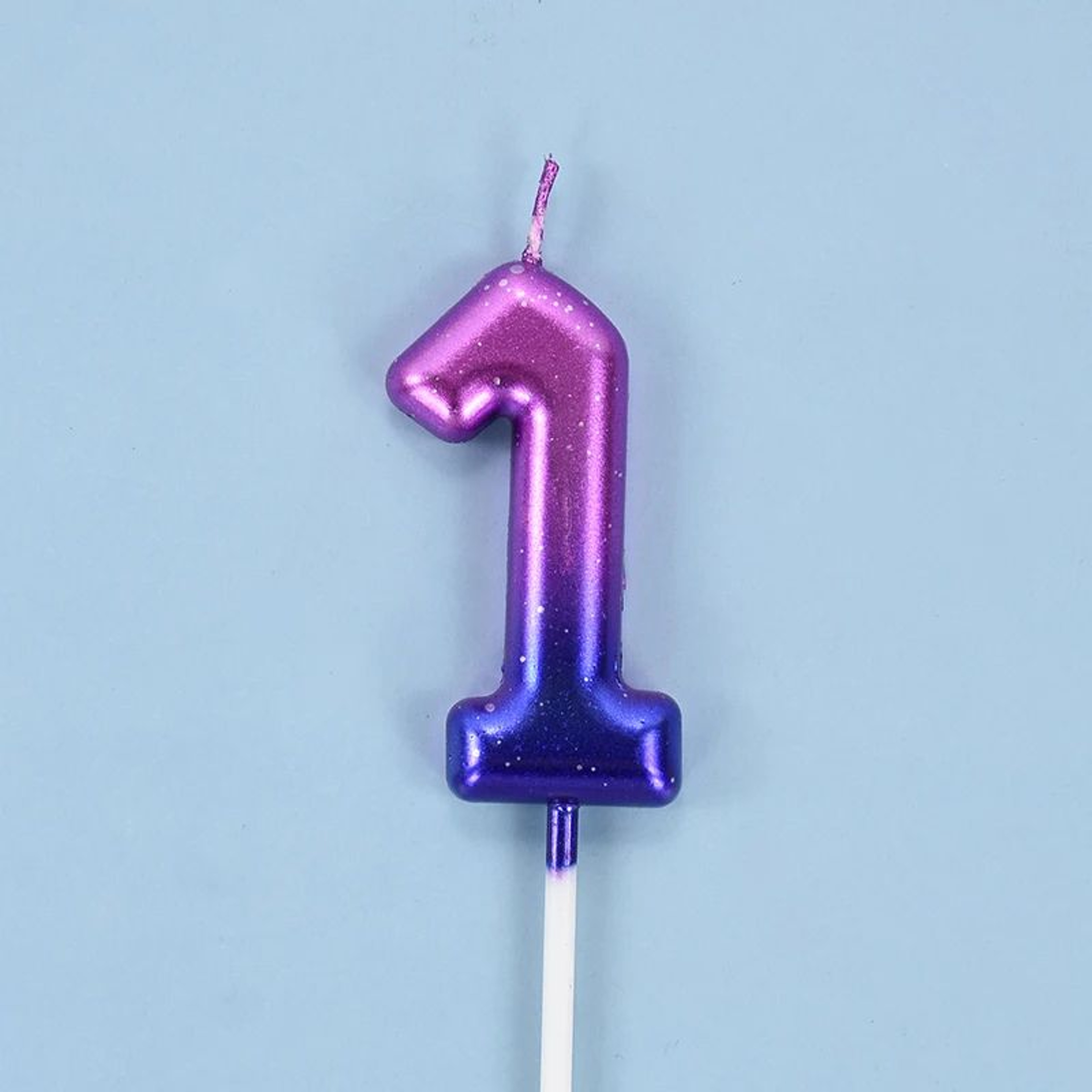 Gradient Glitter Number Birthday Candle Cake Topper 7