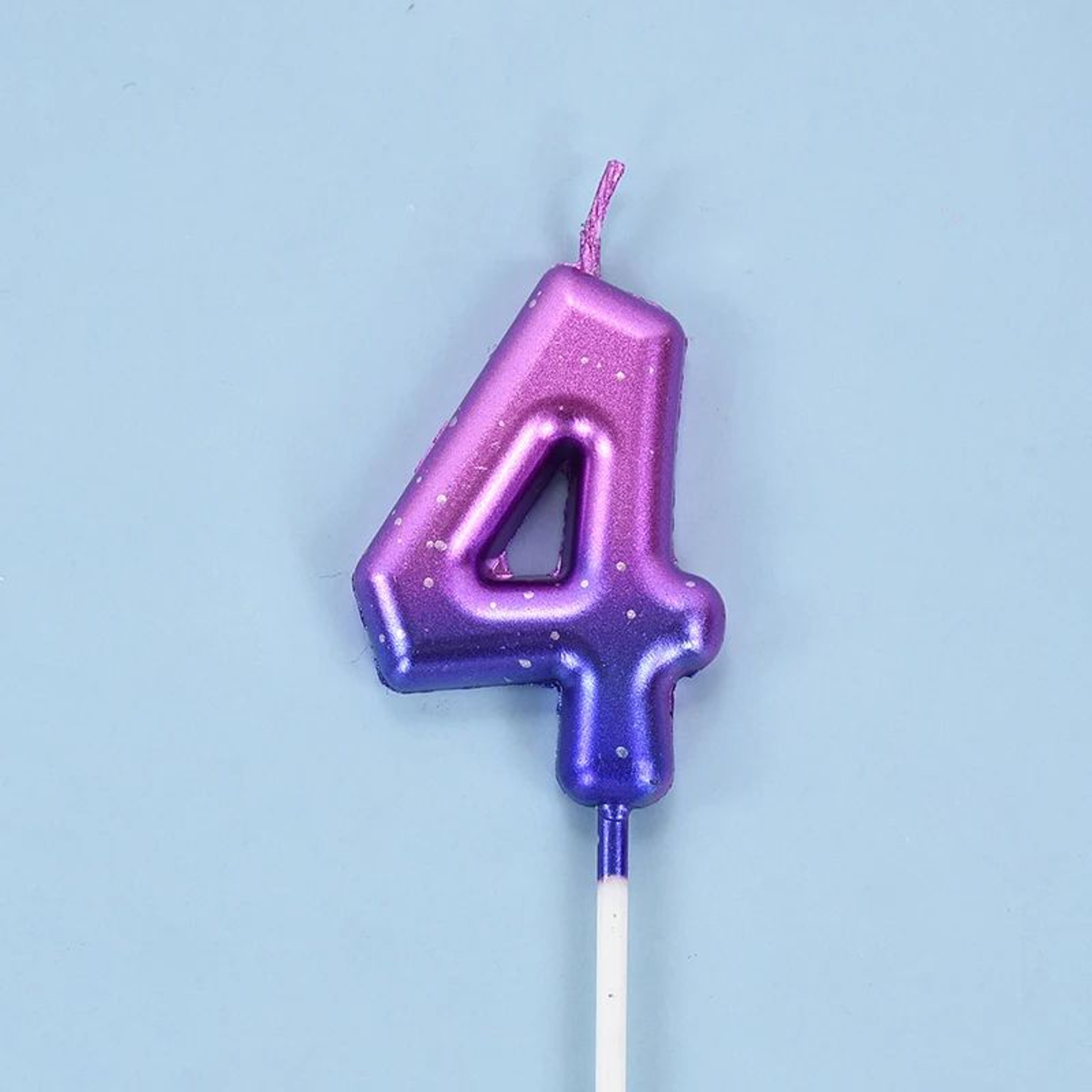 Gradient Glitter Number Birthday Candle Cake Topper 10