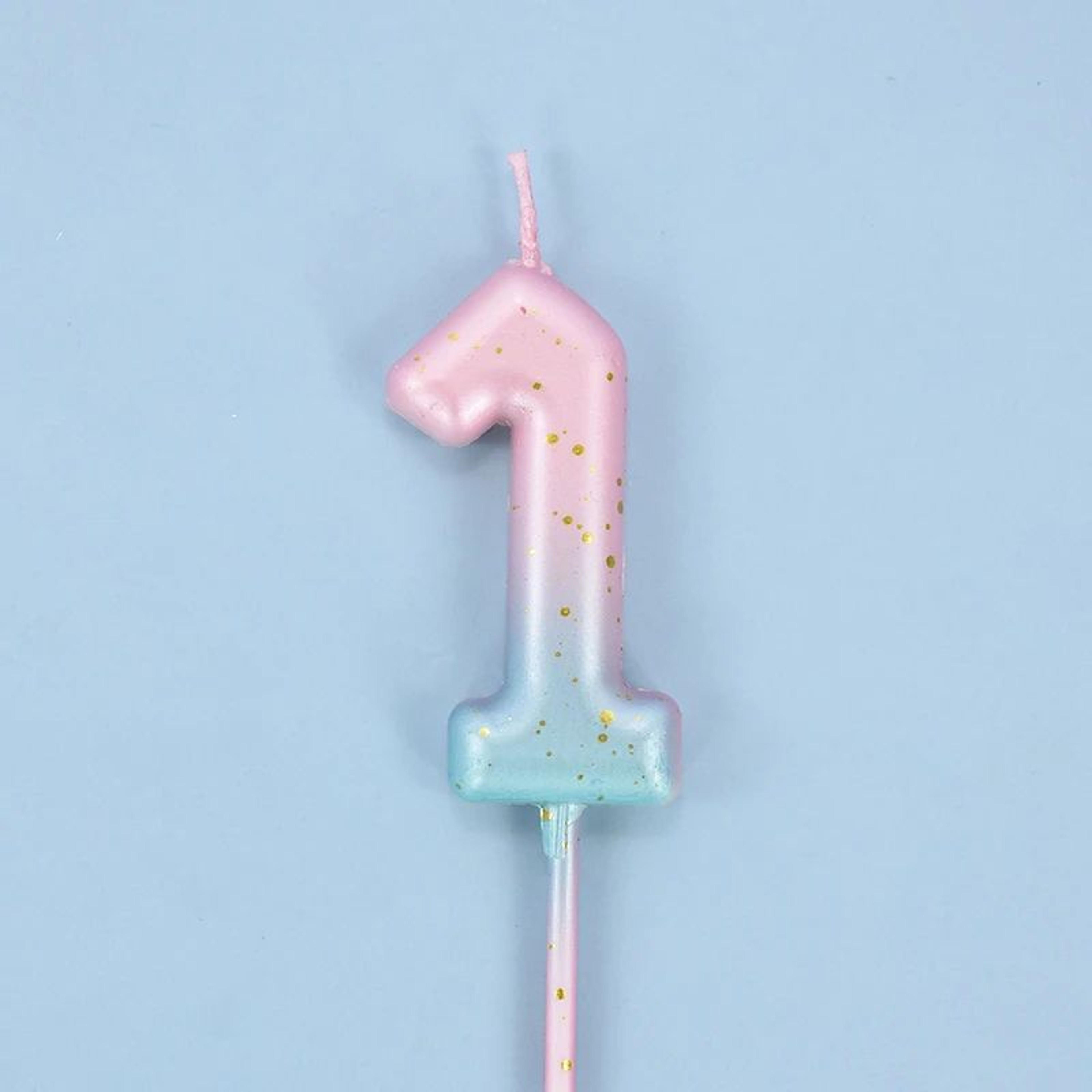 Gradient Glitter Number Birthday Candle Cake Topper 17