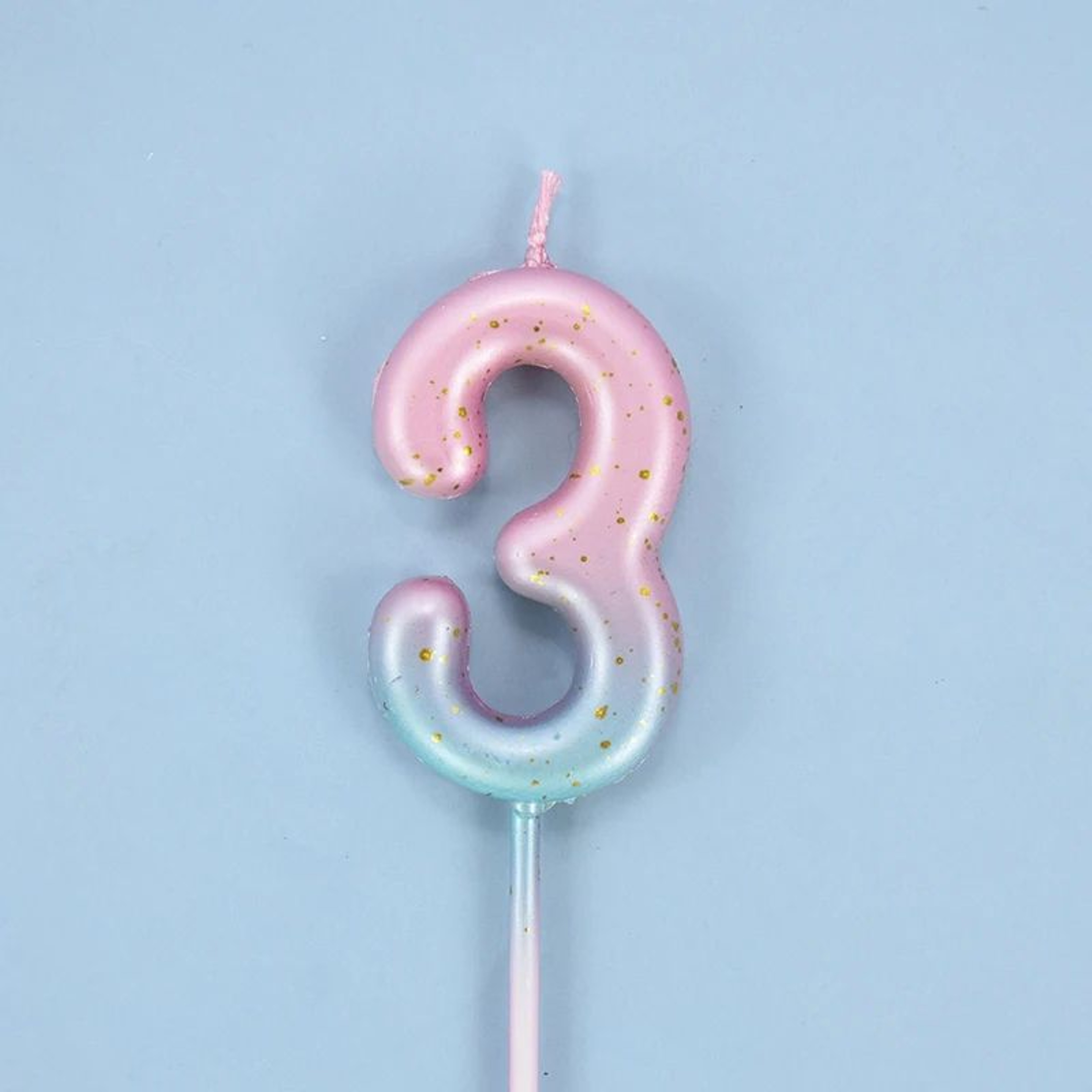 Gradient Glitter Number Birthday Candle Cake Topper 19