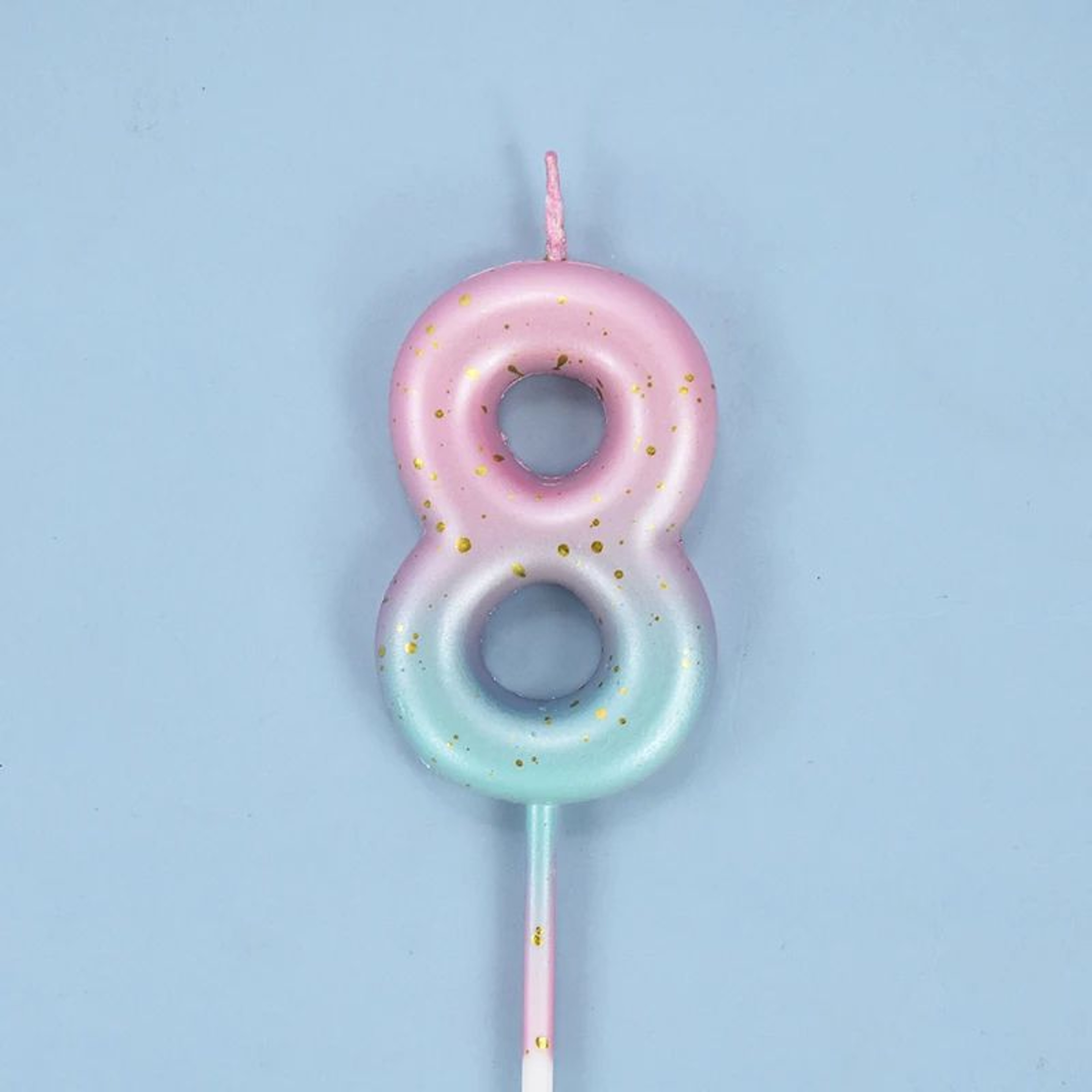 Gradient Glitter Number Birthday Candle Cake Topper 24