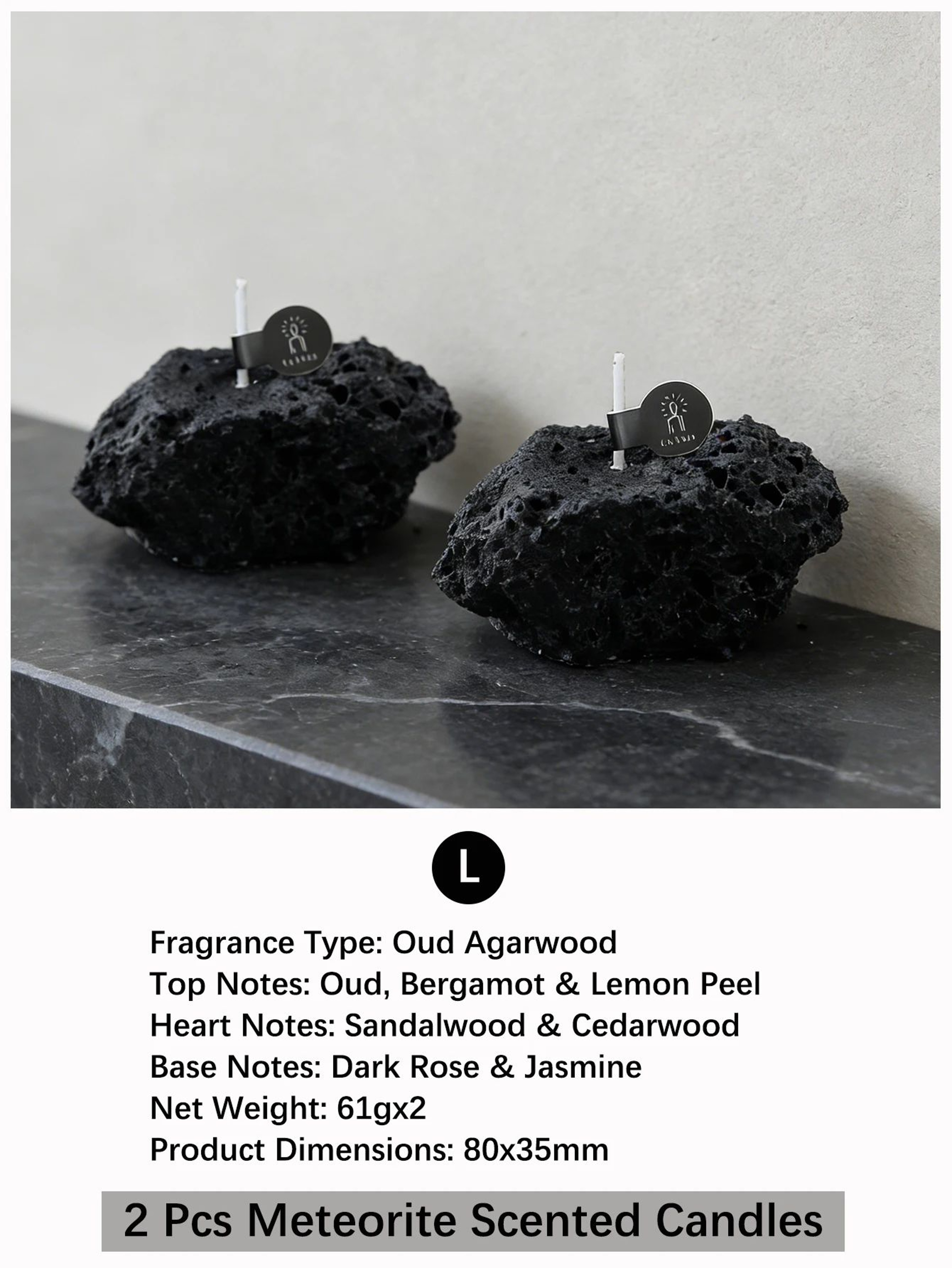 Handmade Meteorite Scented Candle With Oriental Woody Fragrance 7