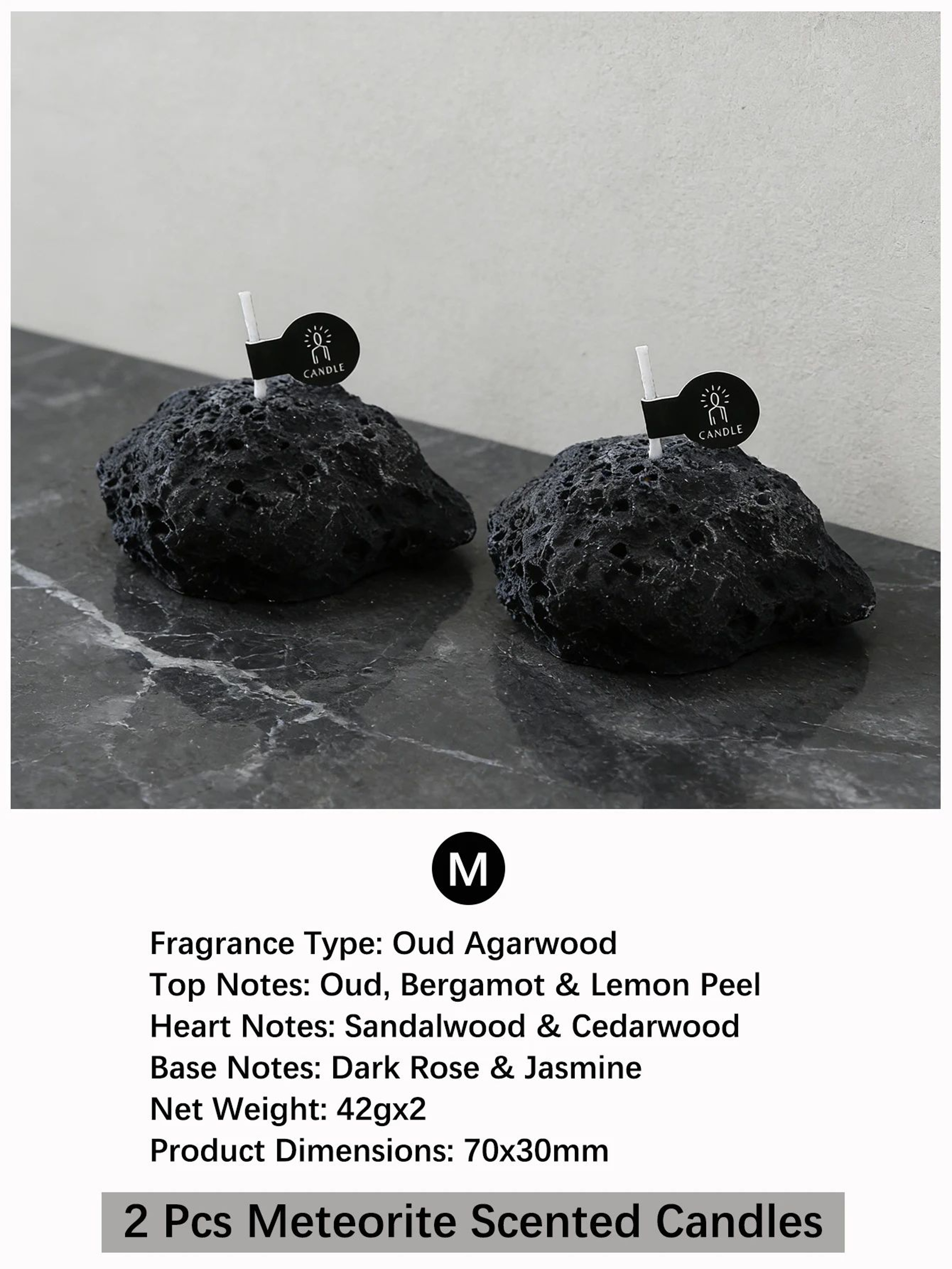 Handmade Meteorite Scented Candle With Oriental Woody Fragrance 8