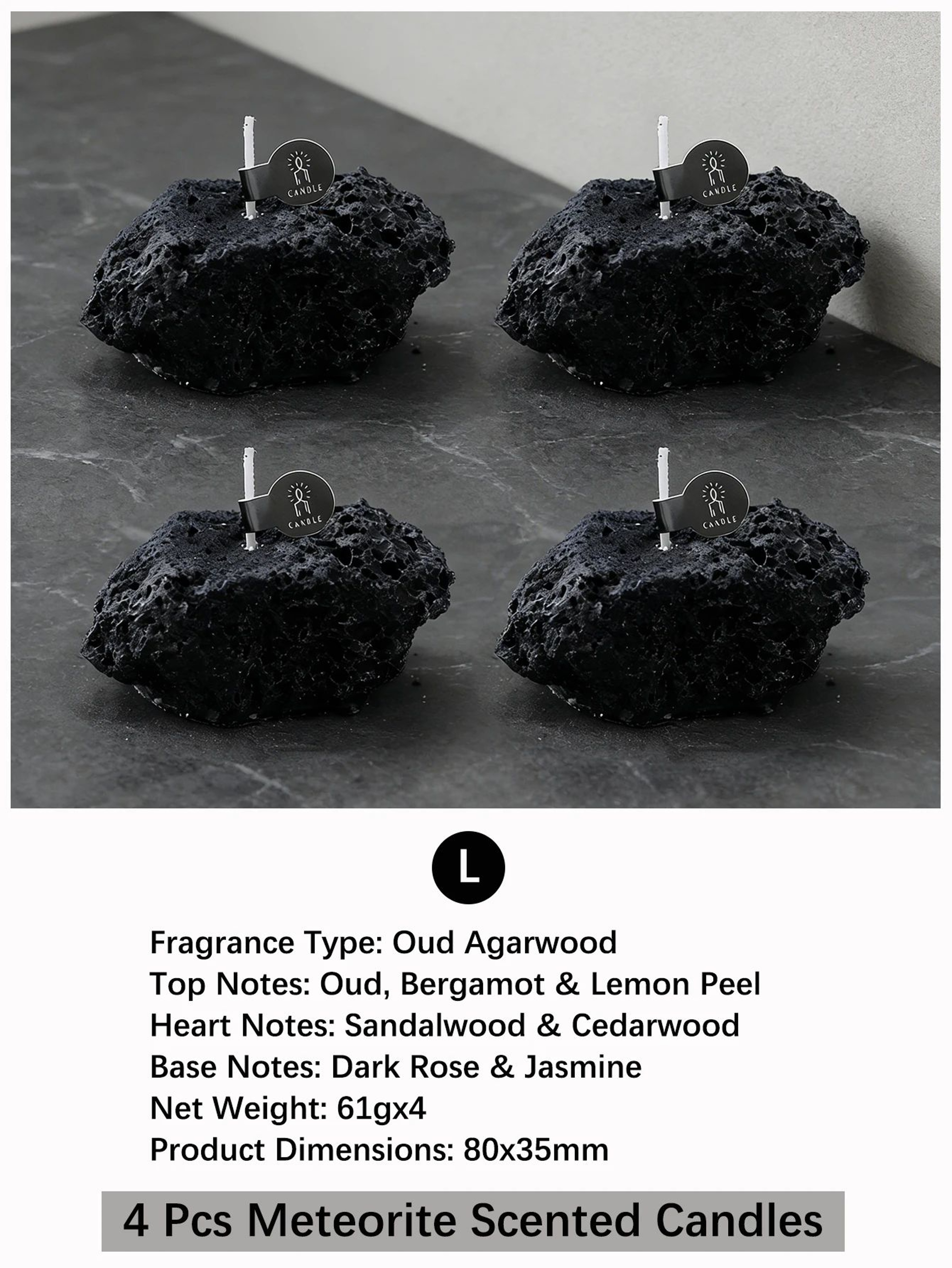 Handmade Meteorite Scented Candle With Oriental Woody Fragrance 10