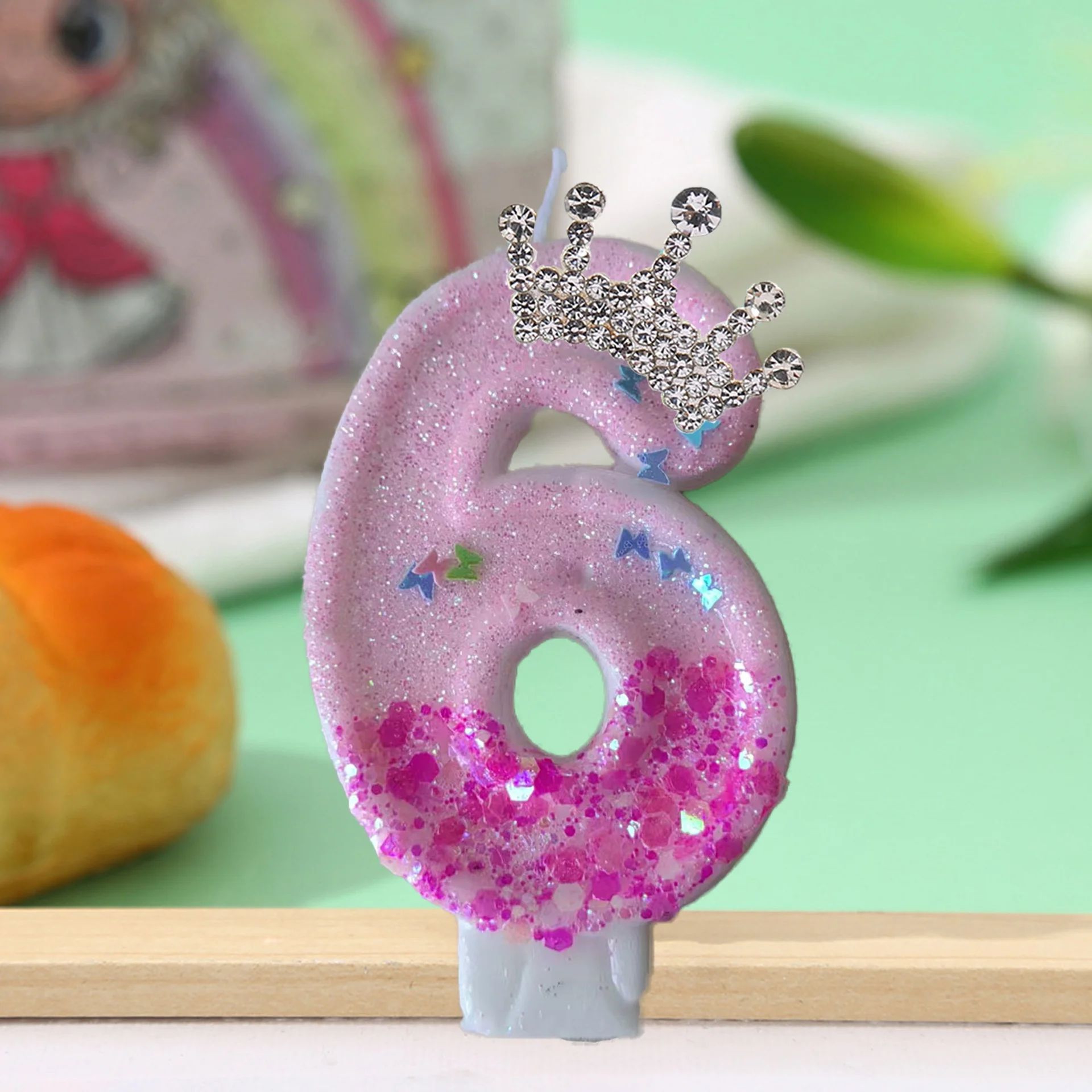 Princess Crown Number Birthday Cake Candle 8