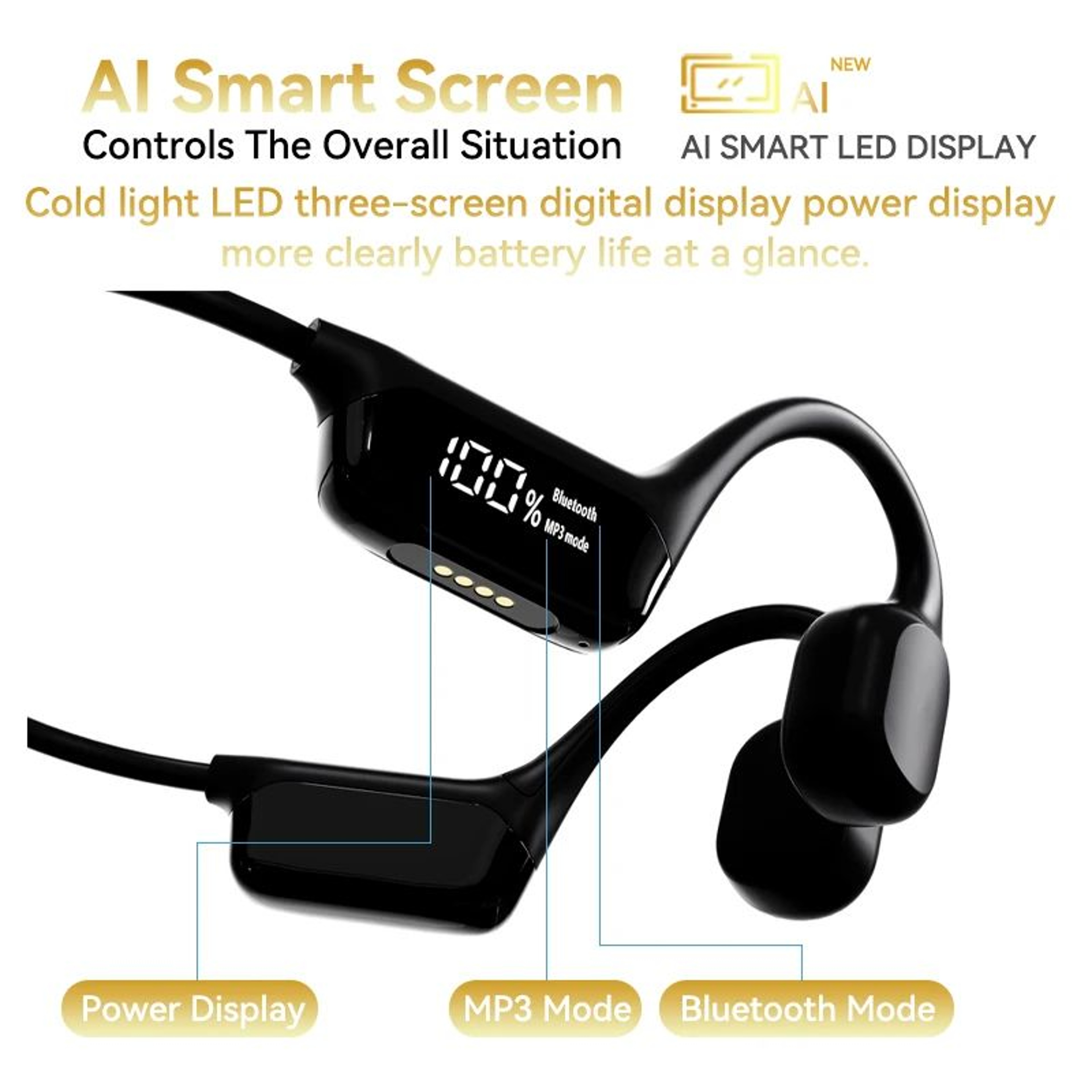 IPX8 True Waterproof Bone Conduction Swimming Headphones With 32GB MP3 3