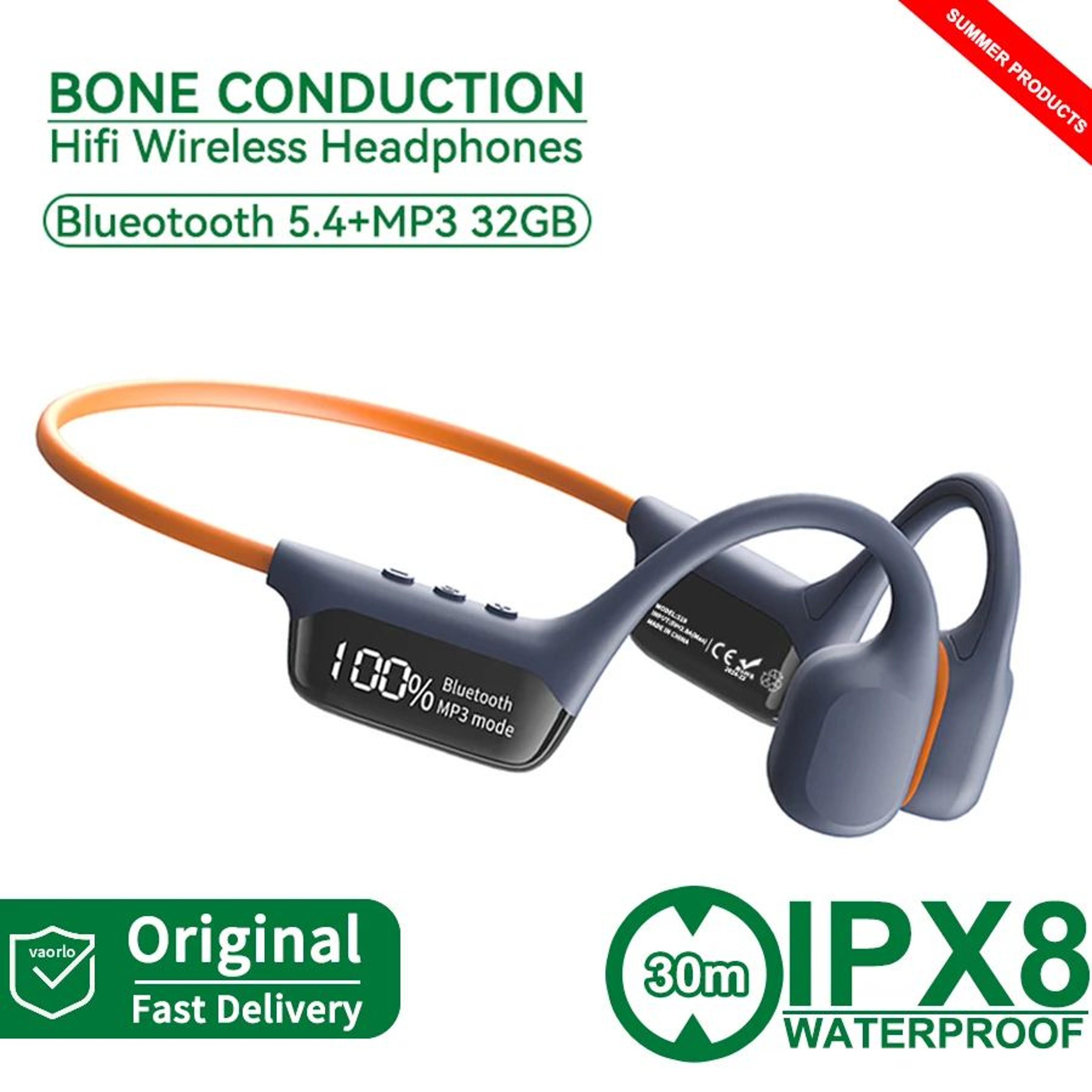 IPX8 True Waterproof Bone Conduction Swimming Headphones With 32GB MP3 14