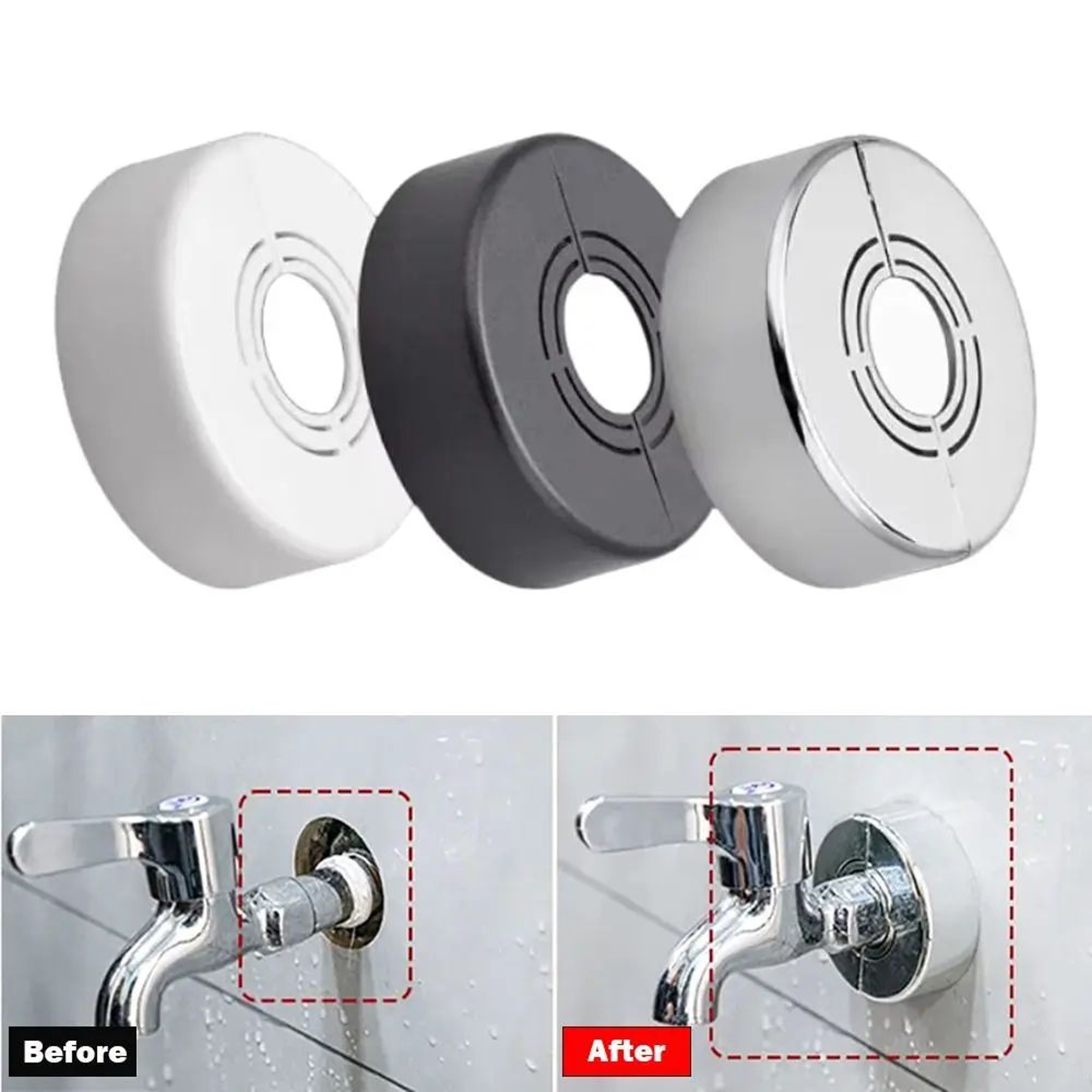Adjustable ABS Shower Faucet Wall Flange Cover 0