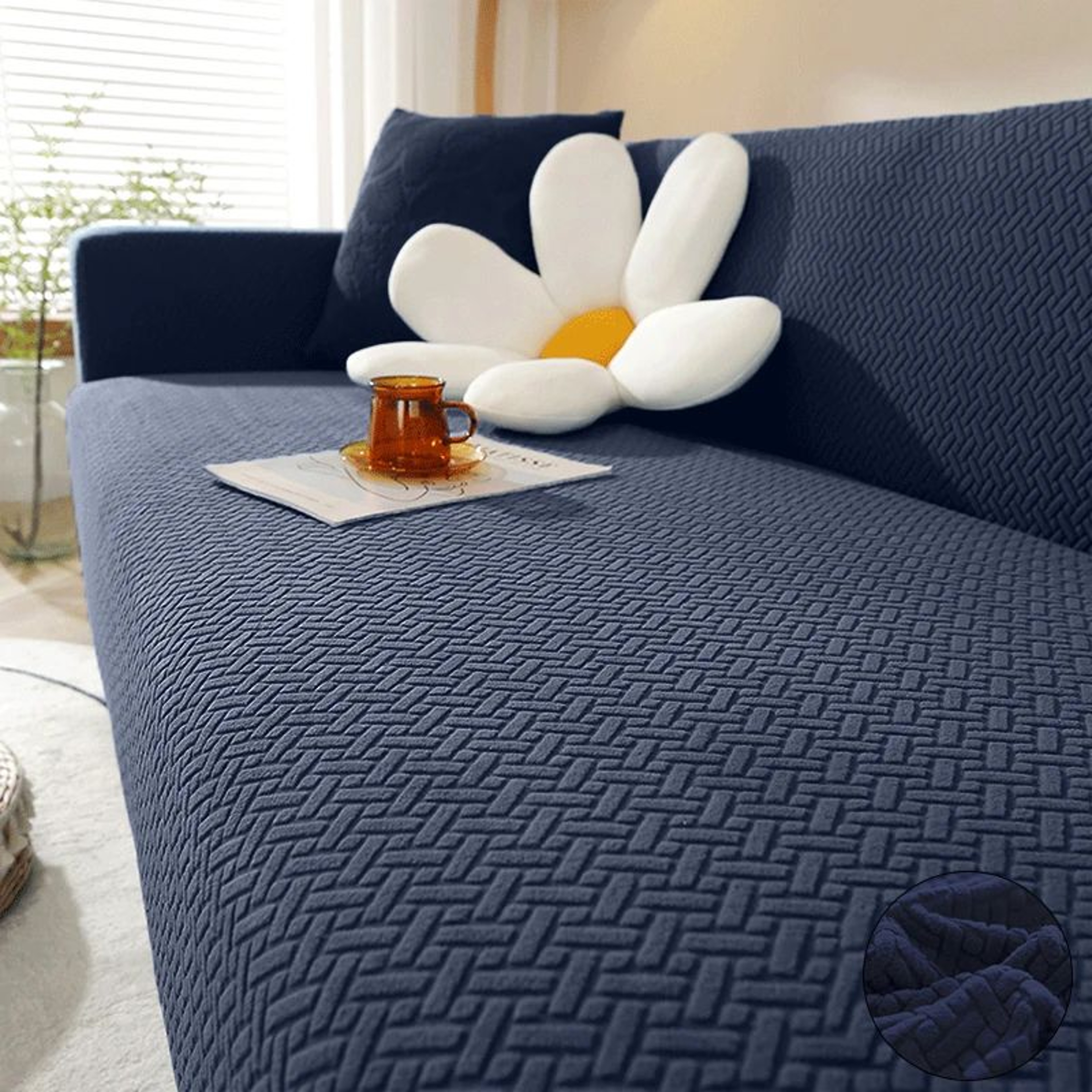 Jacquard Stretch Polar Fleece Elastic Sofa Cover 14