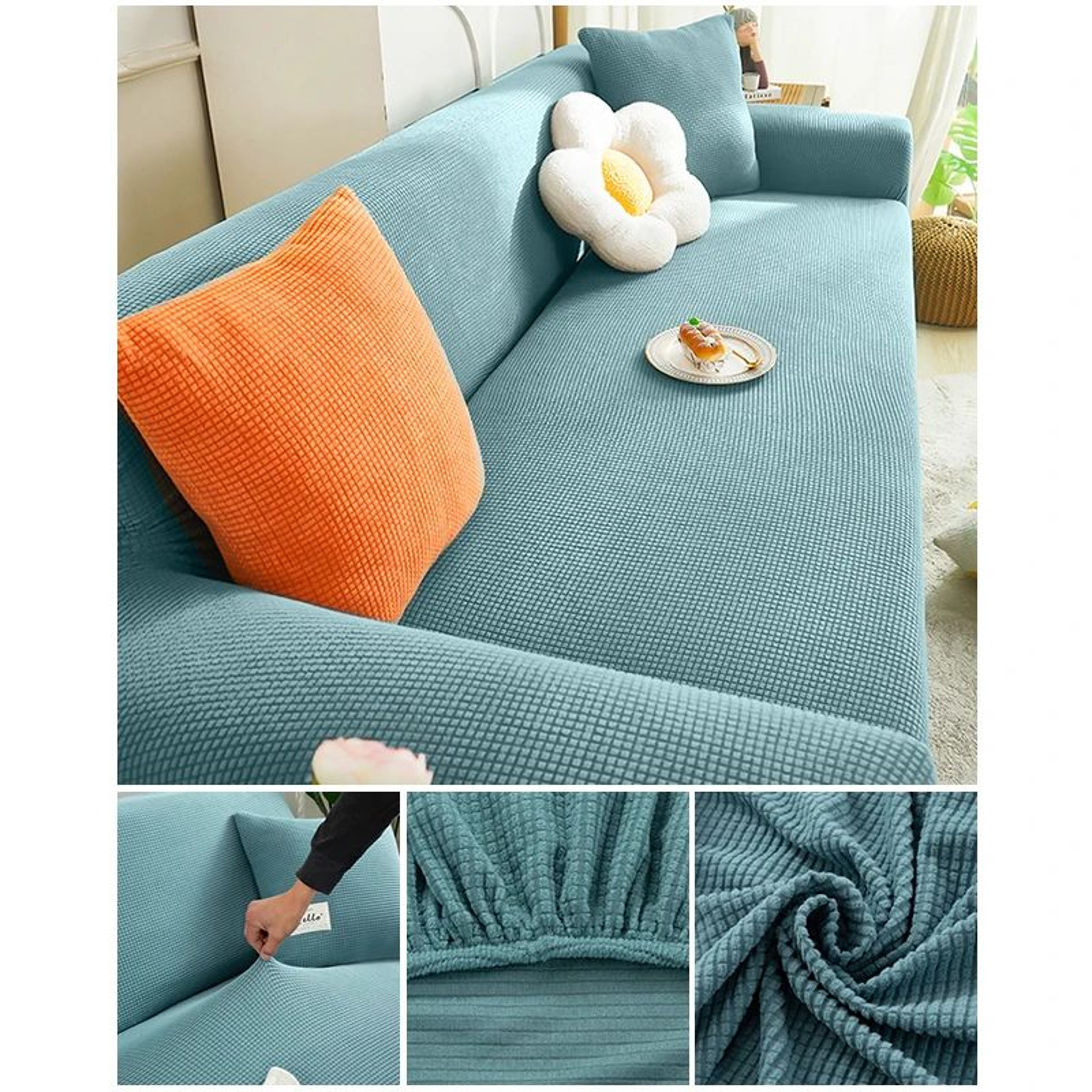 Elastic Jacquard Stretch Sofa Cover For Sectional Couch 9