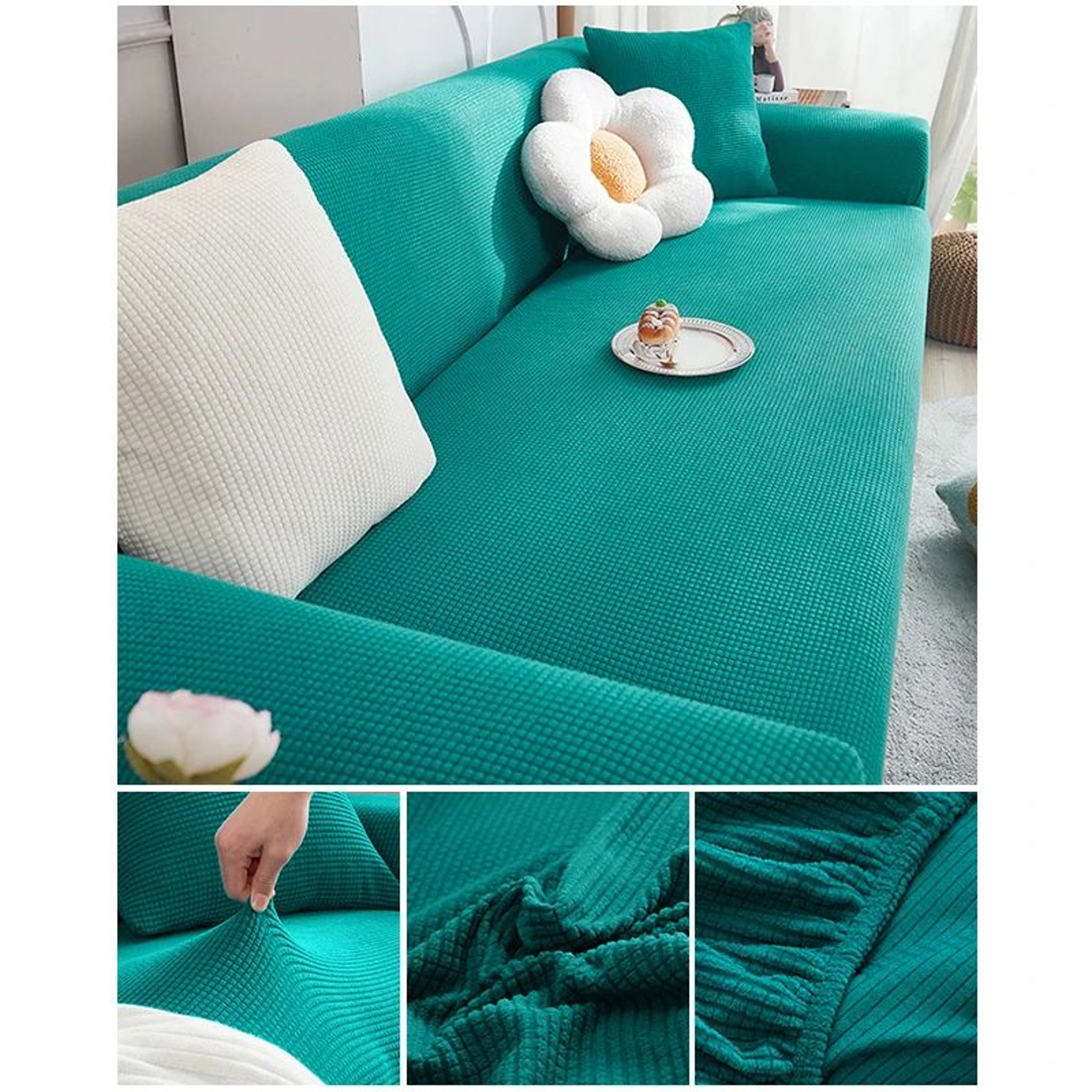 Elastic Jacquard Stretch Sofa Cover For Sectional Couch 20