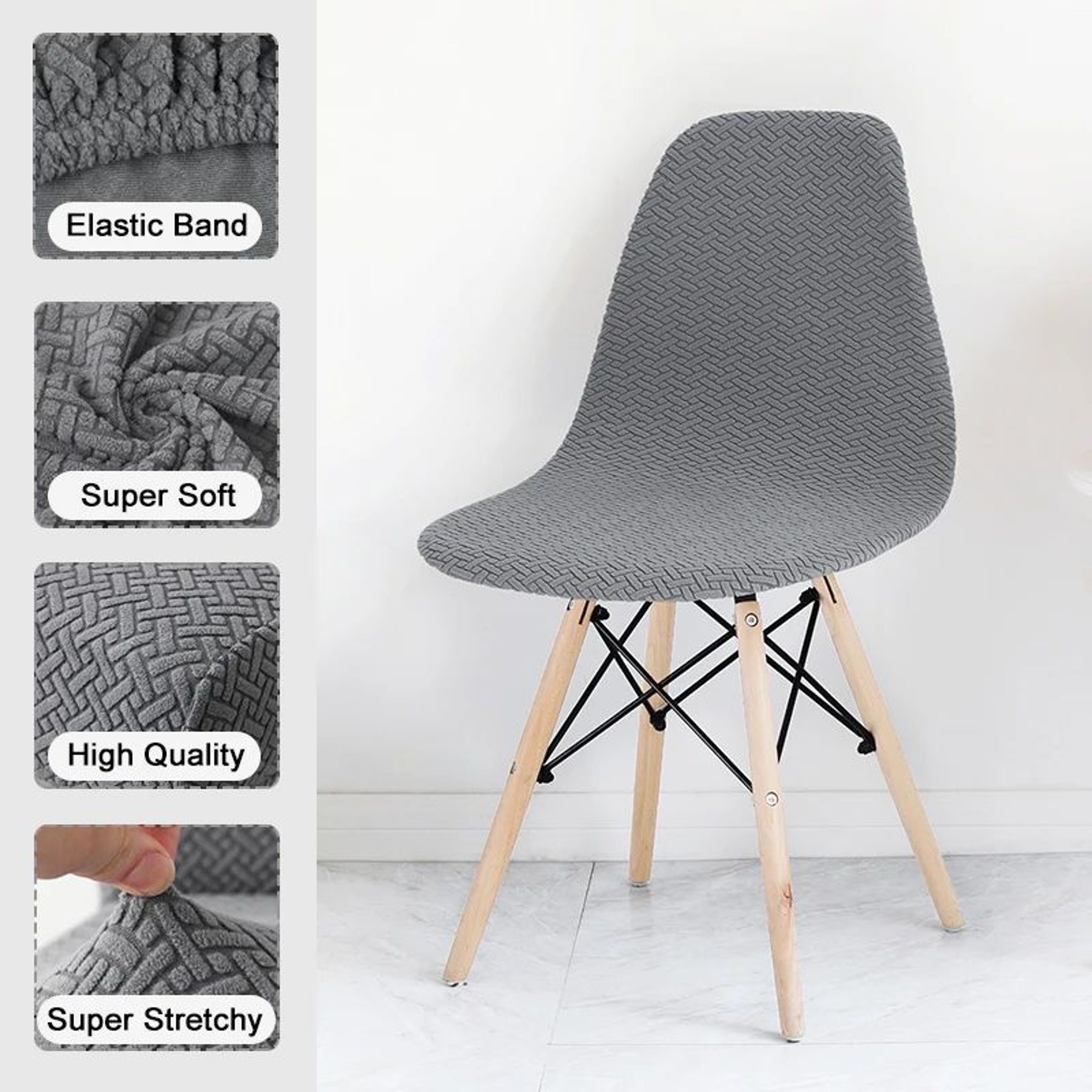 Polar Fleece Jacquard Stretch Dining Chair Cover 3