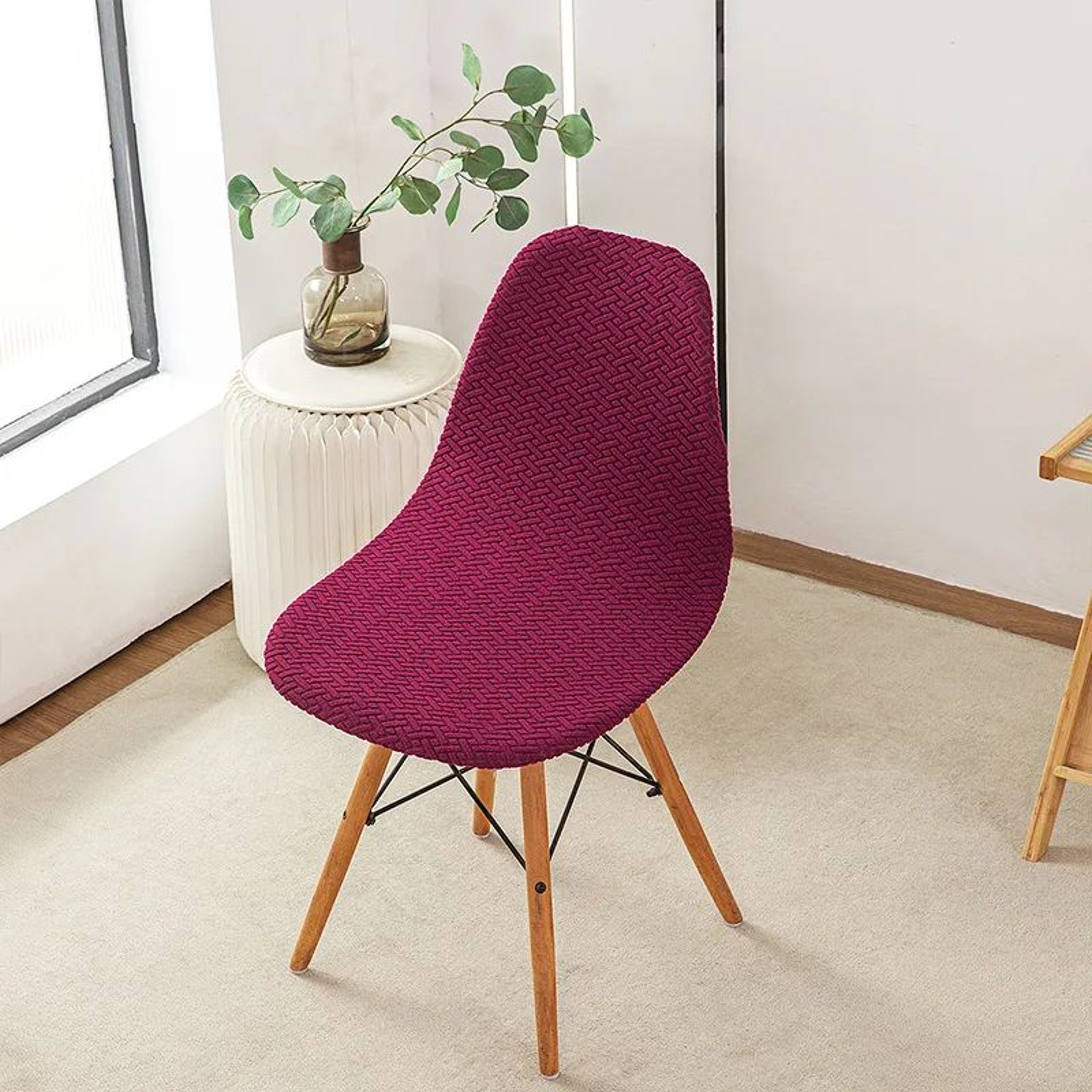 Polar Fleece Jacquard Stretch Dining Chair Cover 9
