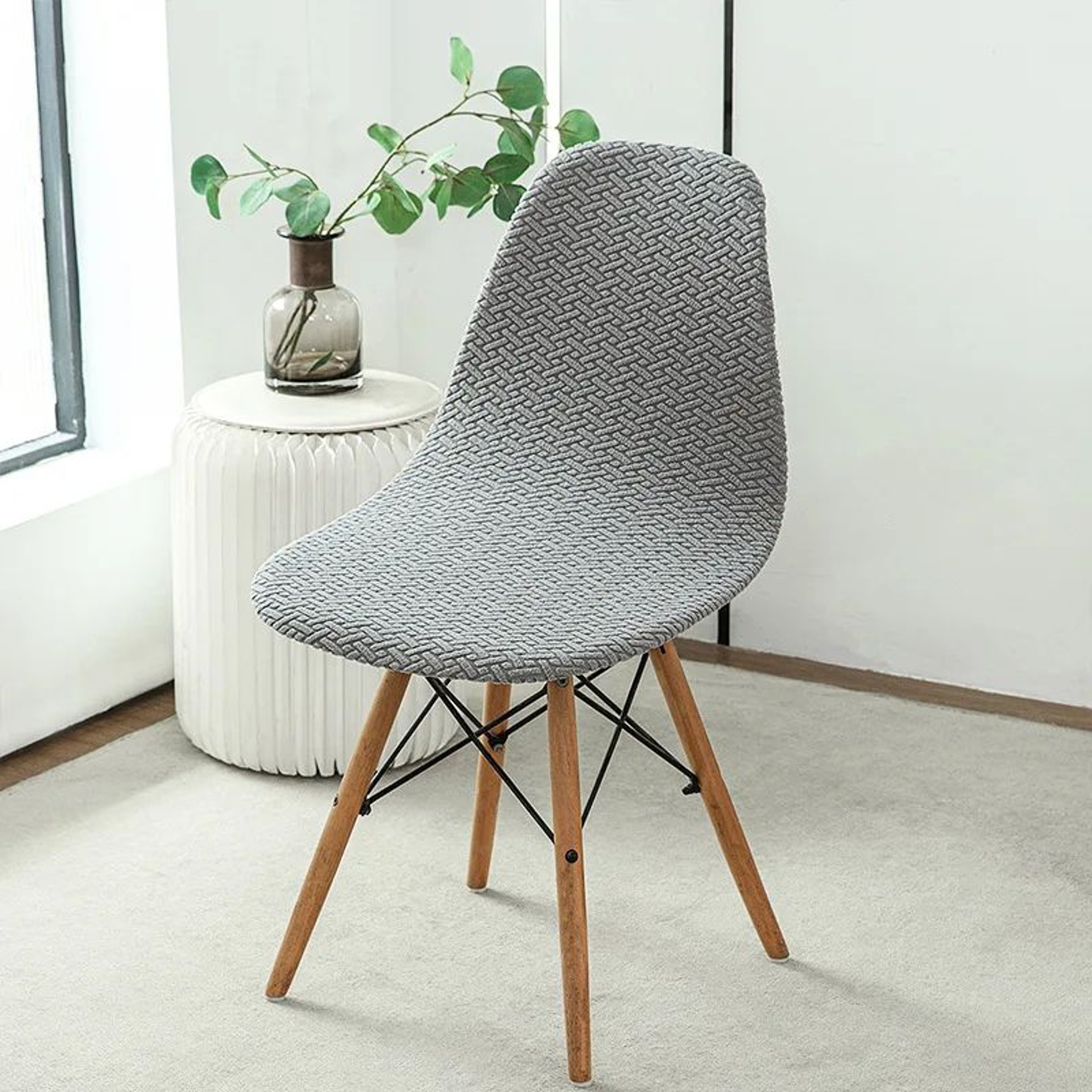 Polar Fleece Jacquard Stretch Dining Chair Cover 14