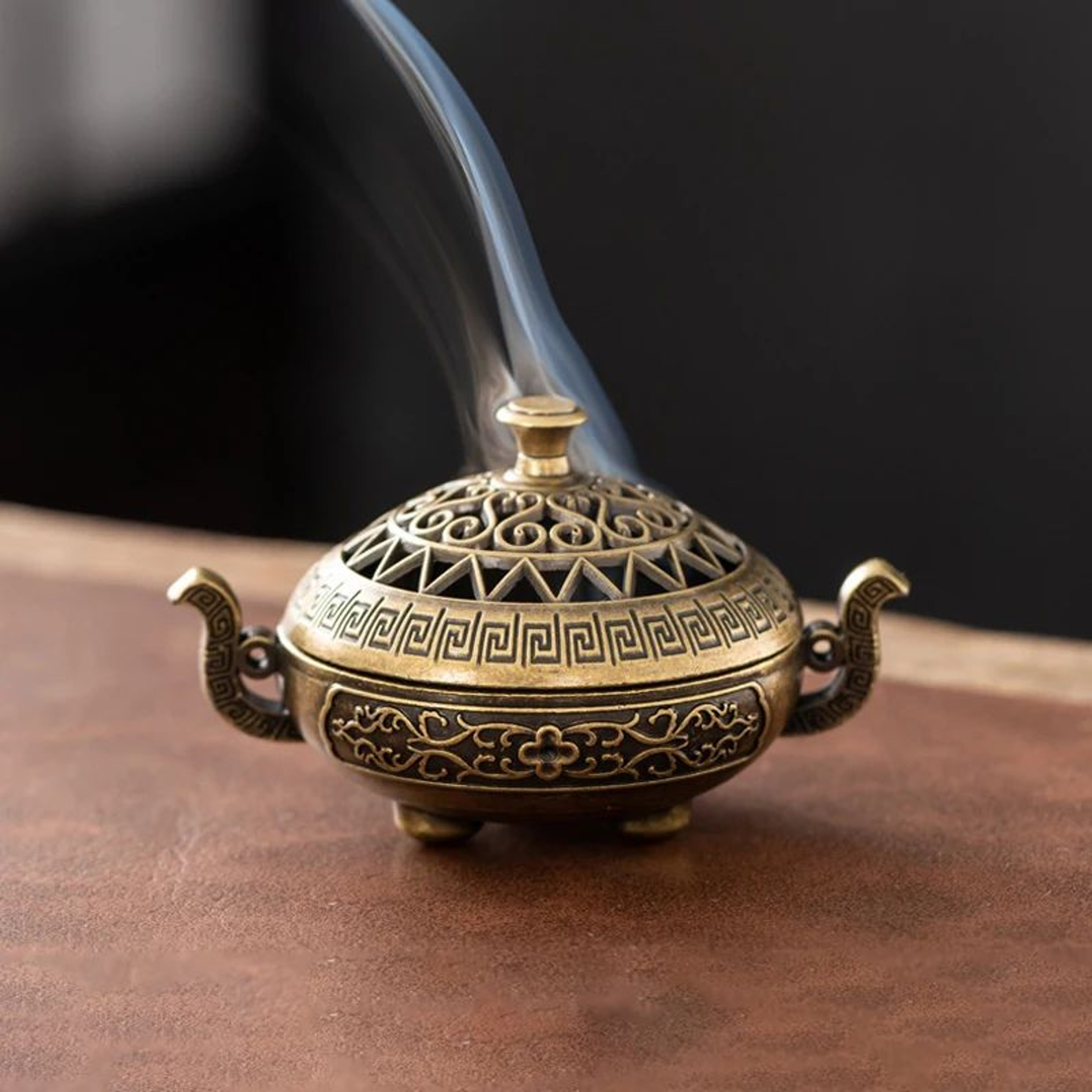 Vintage Three Legged Alloy Incense Burner And Stick Holder 13