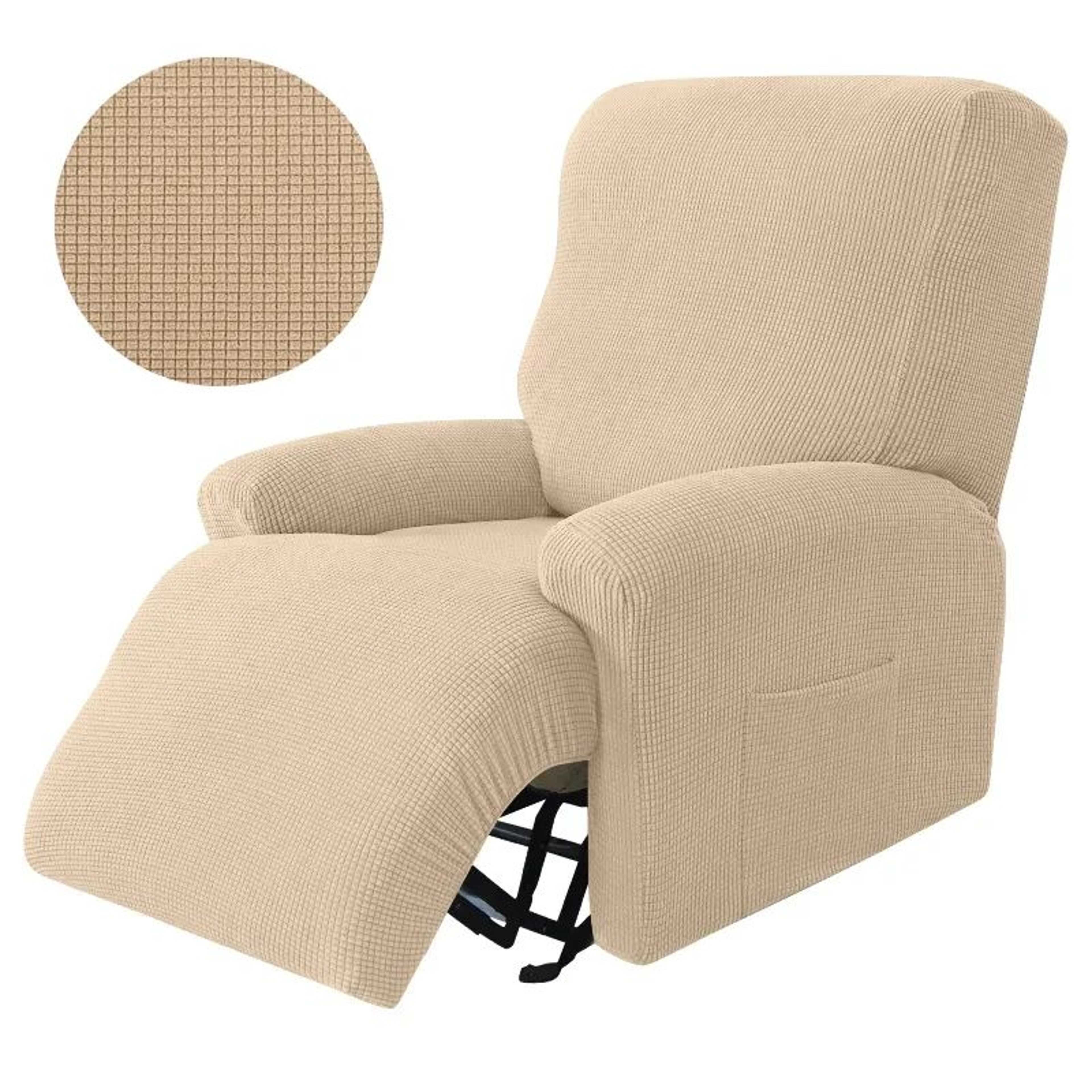 Stretch Spandex Recliner Sofa Cover Four Piece Set 13