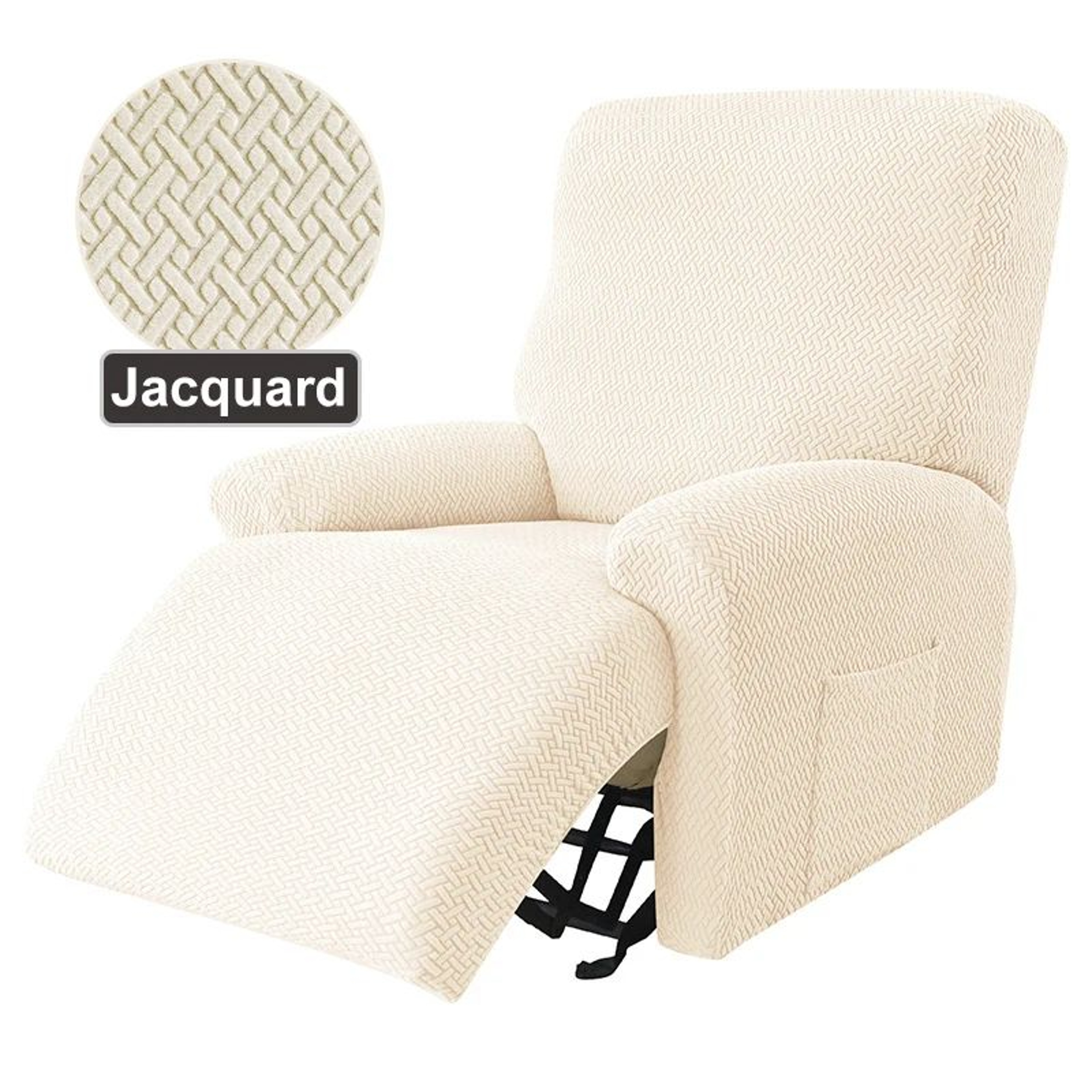 Jacquard Stretch Recliner Sofa Cover Four Piece Set 6