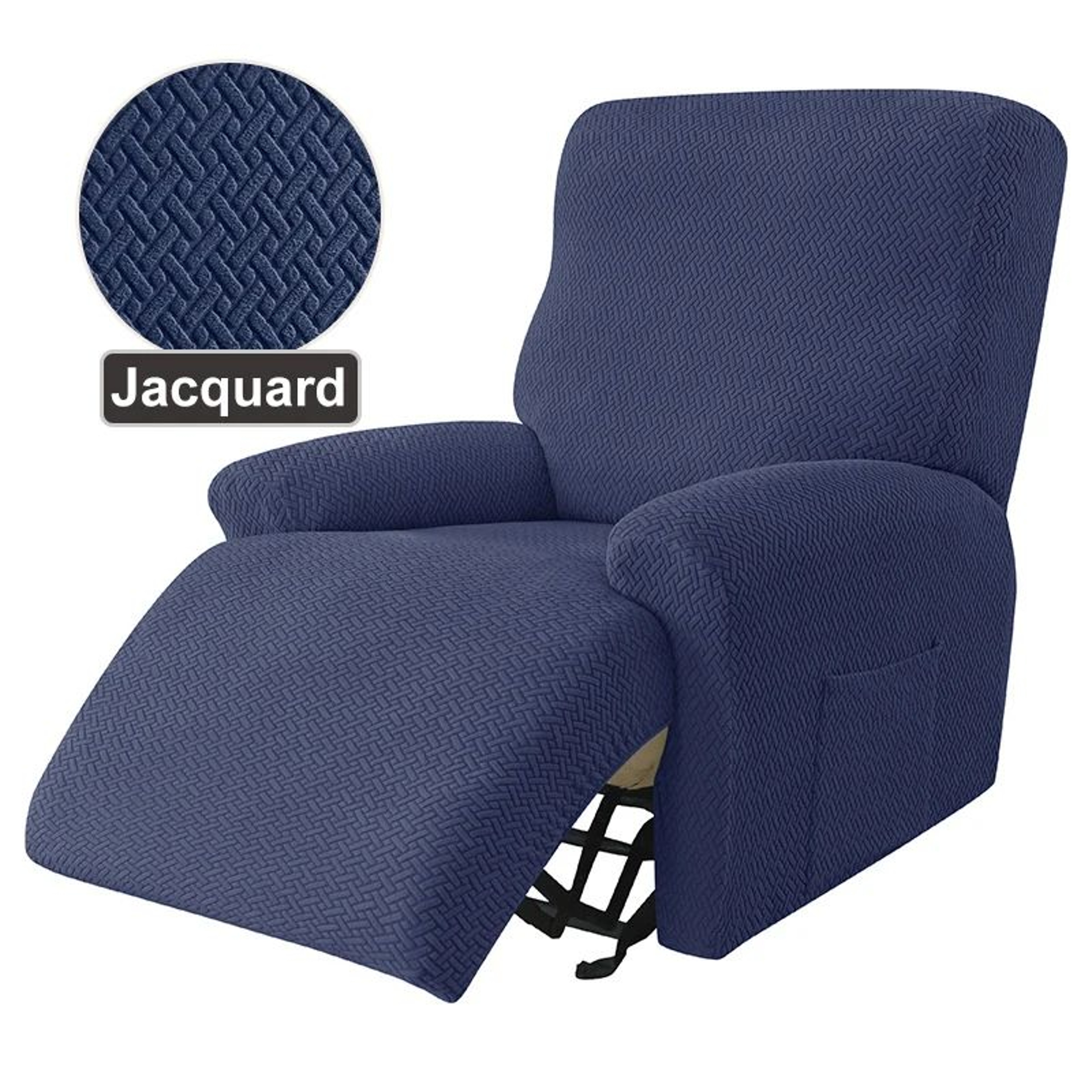 Jacquard Stretch Recliner Sofa Cover Four Piece Set 13