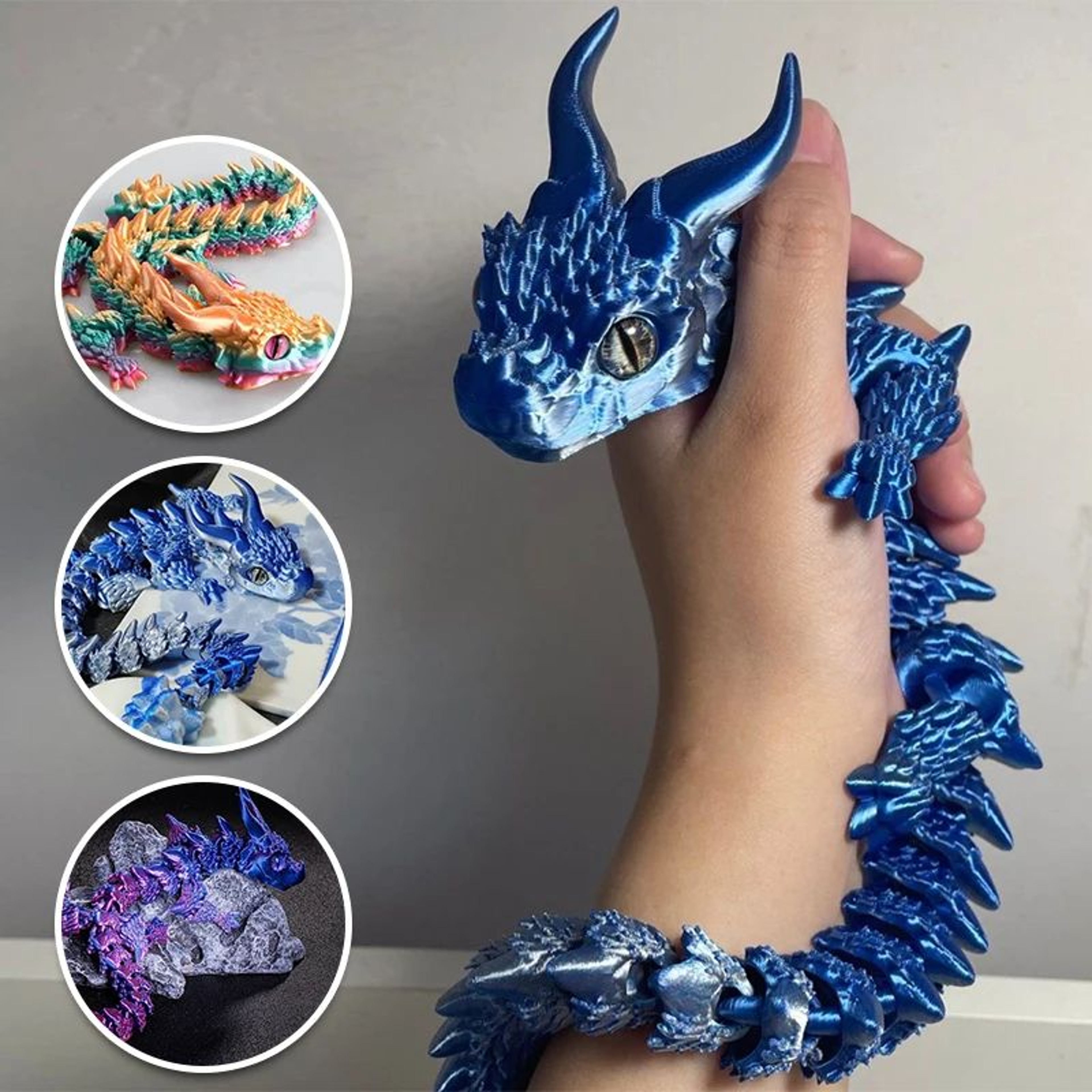 3D Printed Articulated Magic Dragon Desktop Toy 4