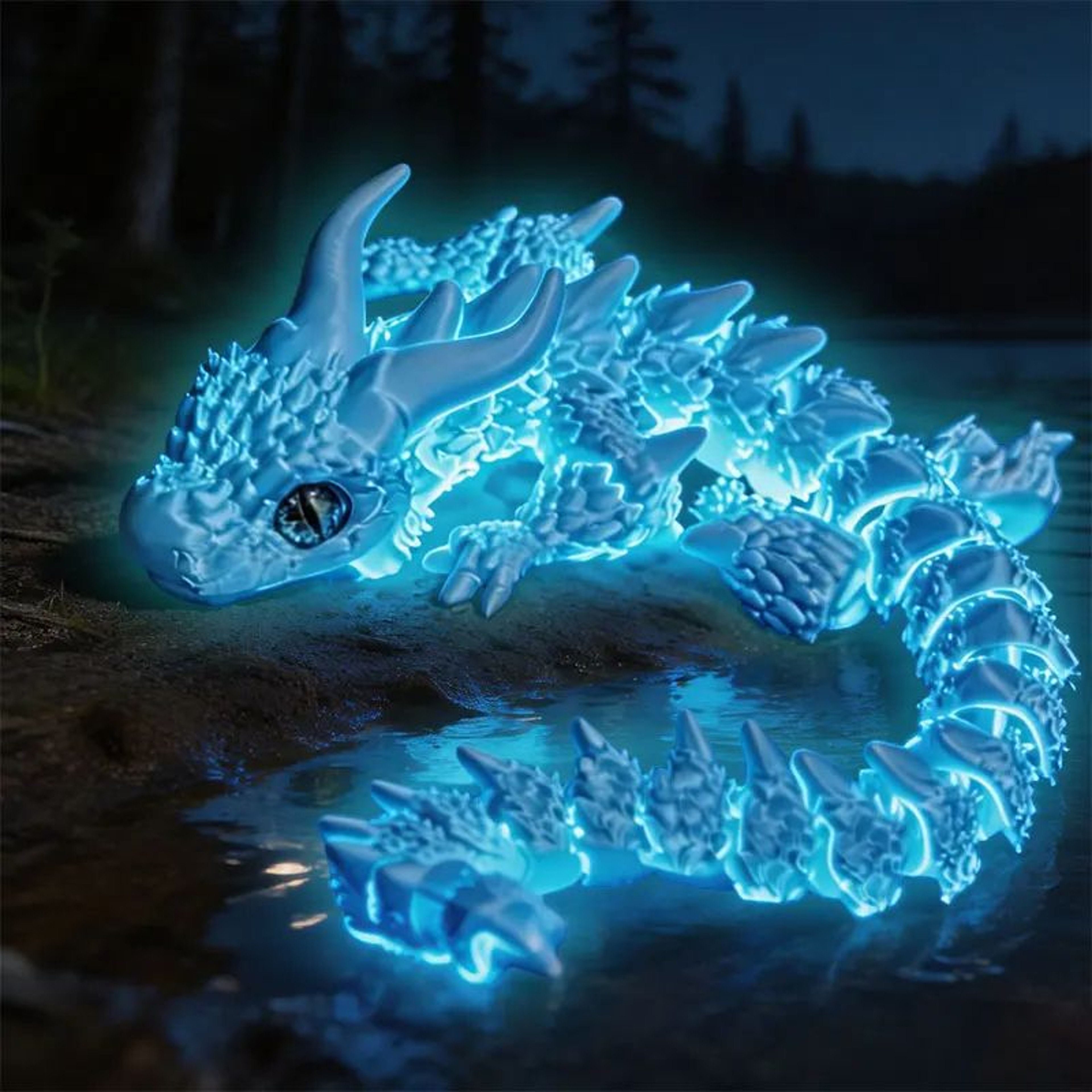 3D Printed Articulated Magic Dragon Desktop Toy 8