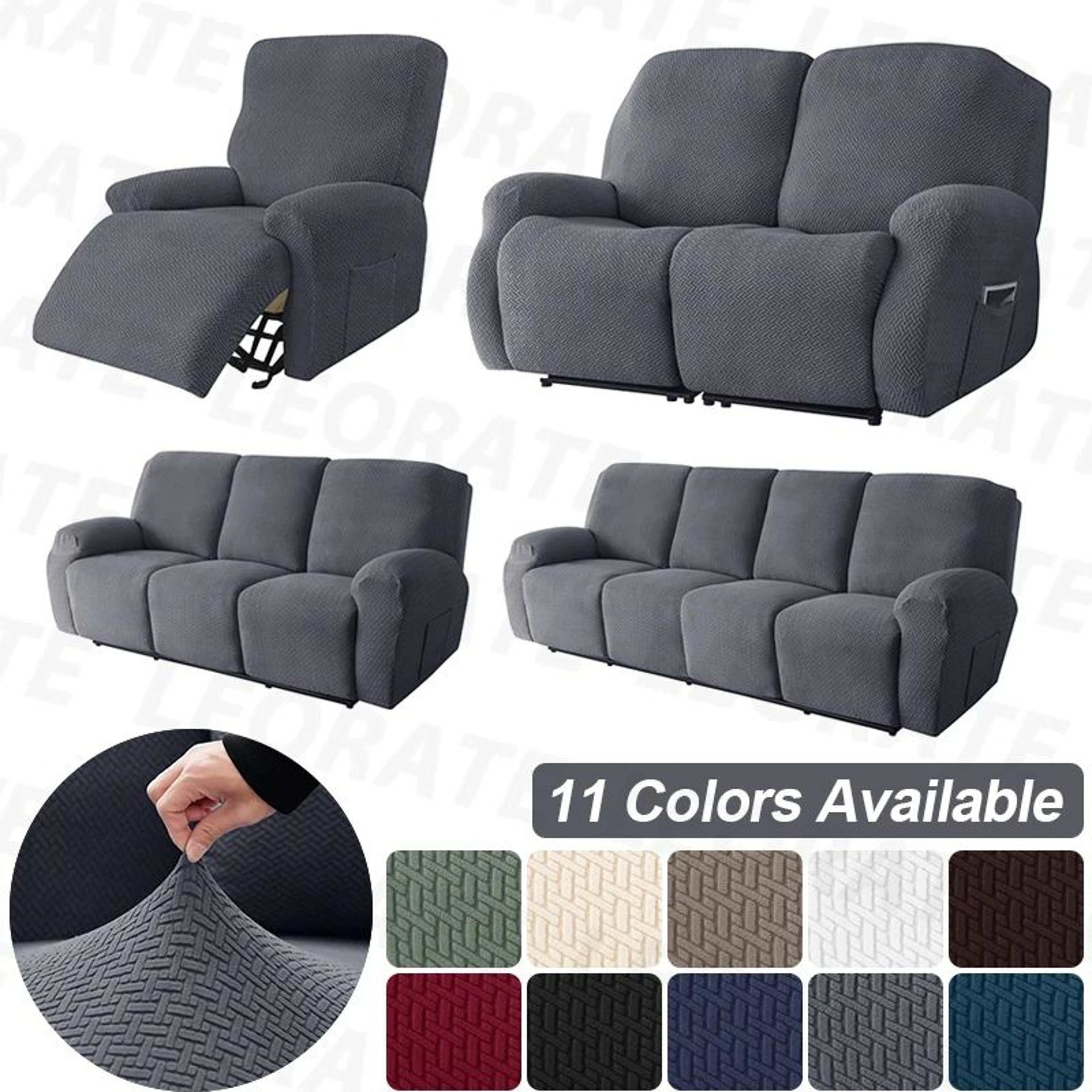 Stretch Jacquard Knitted Recliner Sofa Cover 0