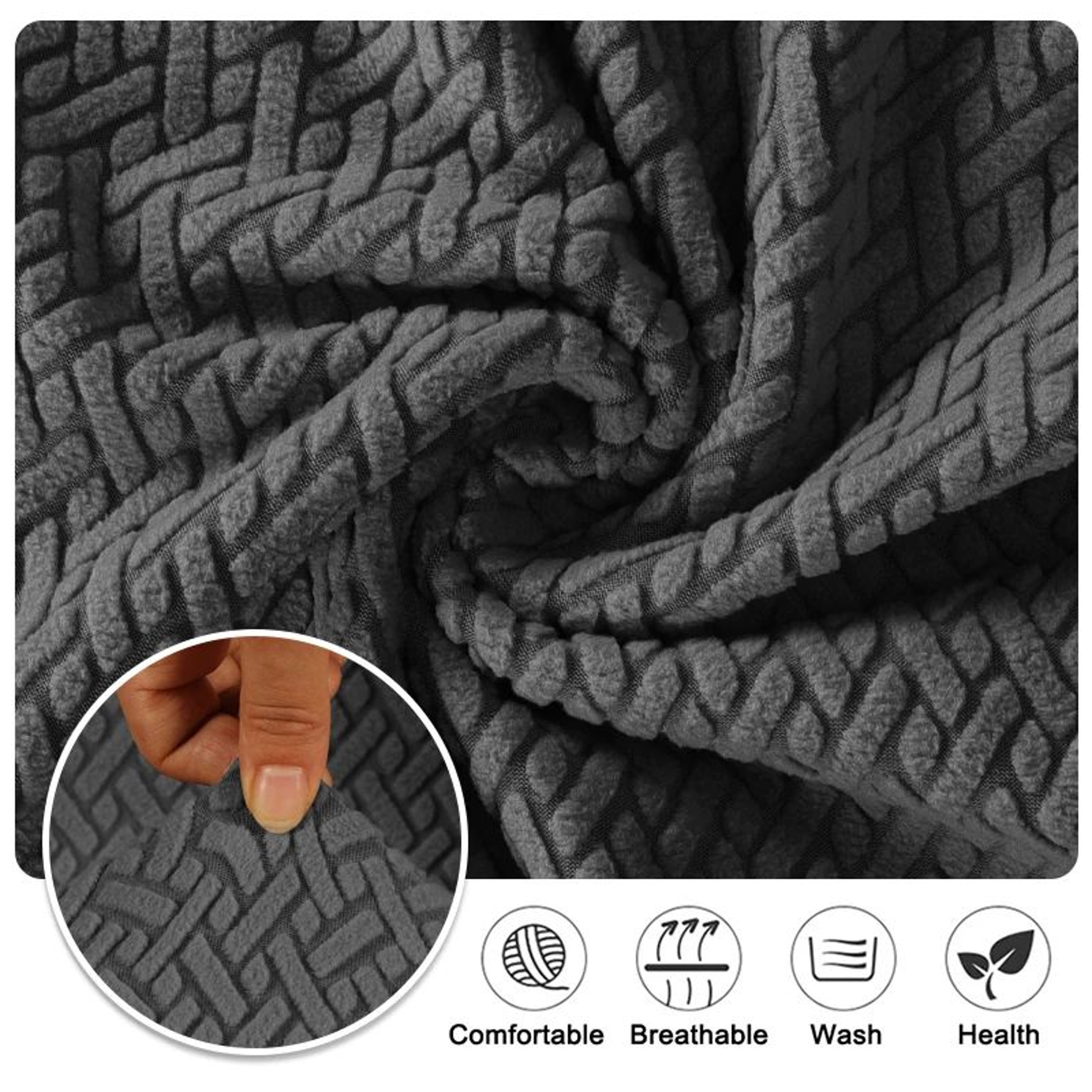 Stretch Jacquard Knitted Recliner Sofa Cover 2