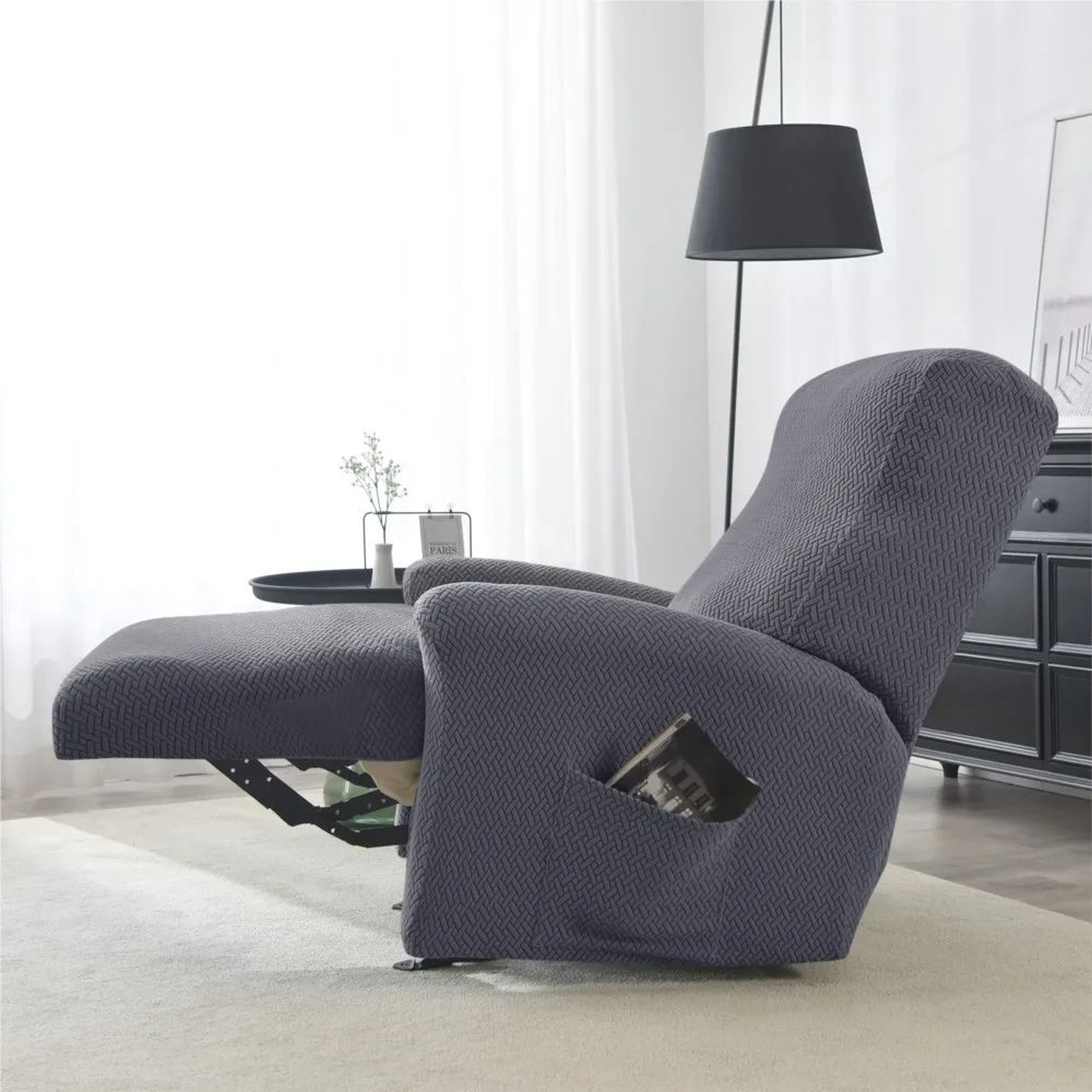 Stretch Jacquard Knitted Recliner Sofa Cover 4