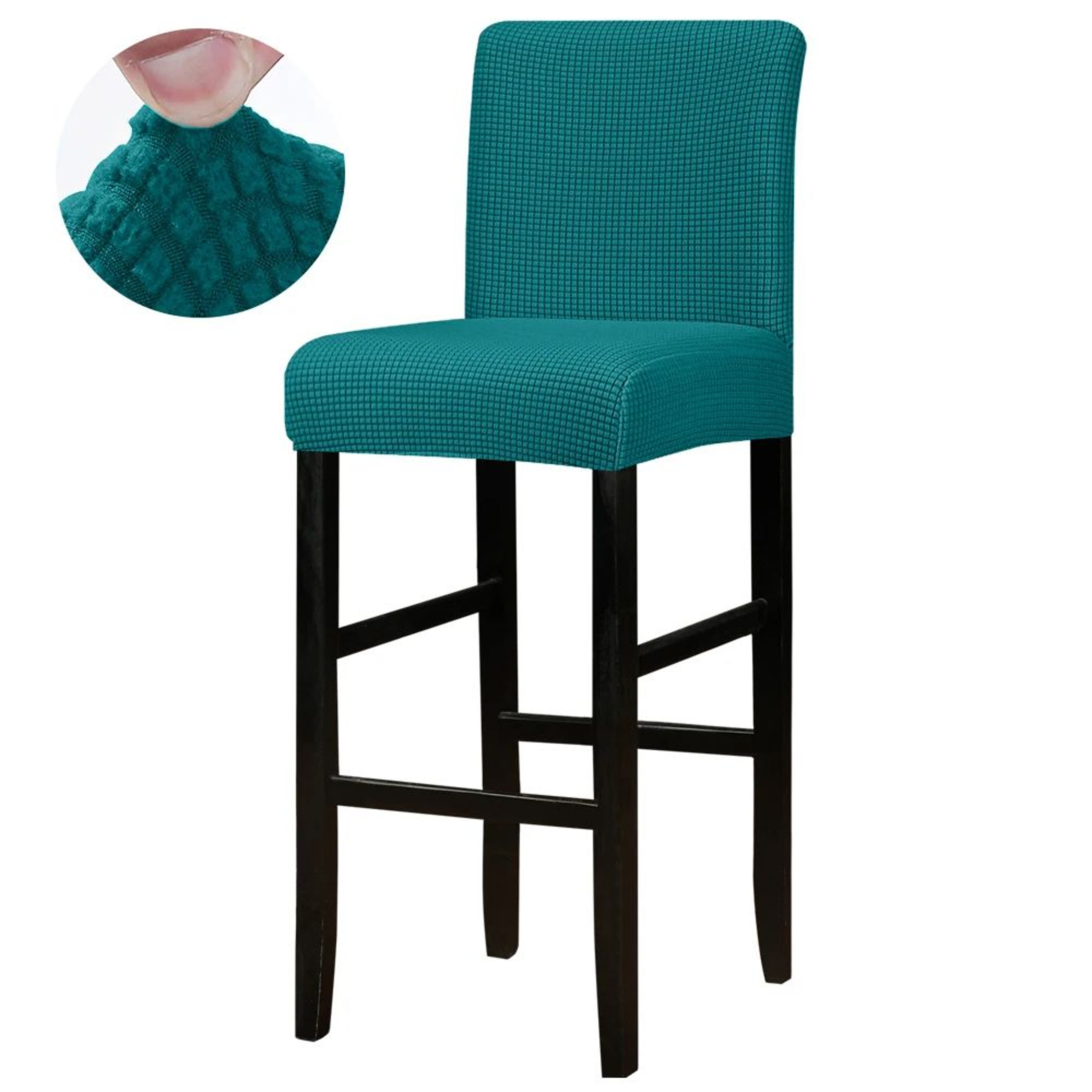 Stretch Jacquard Short Back Bar Chair Cover 18