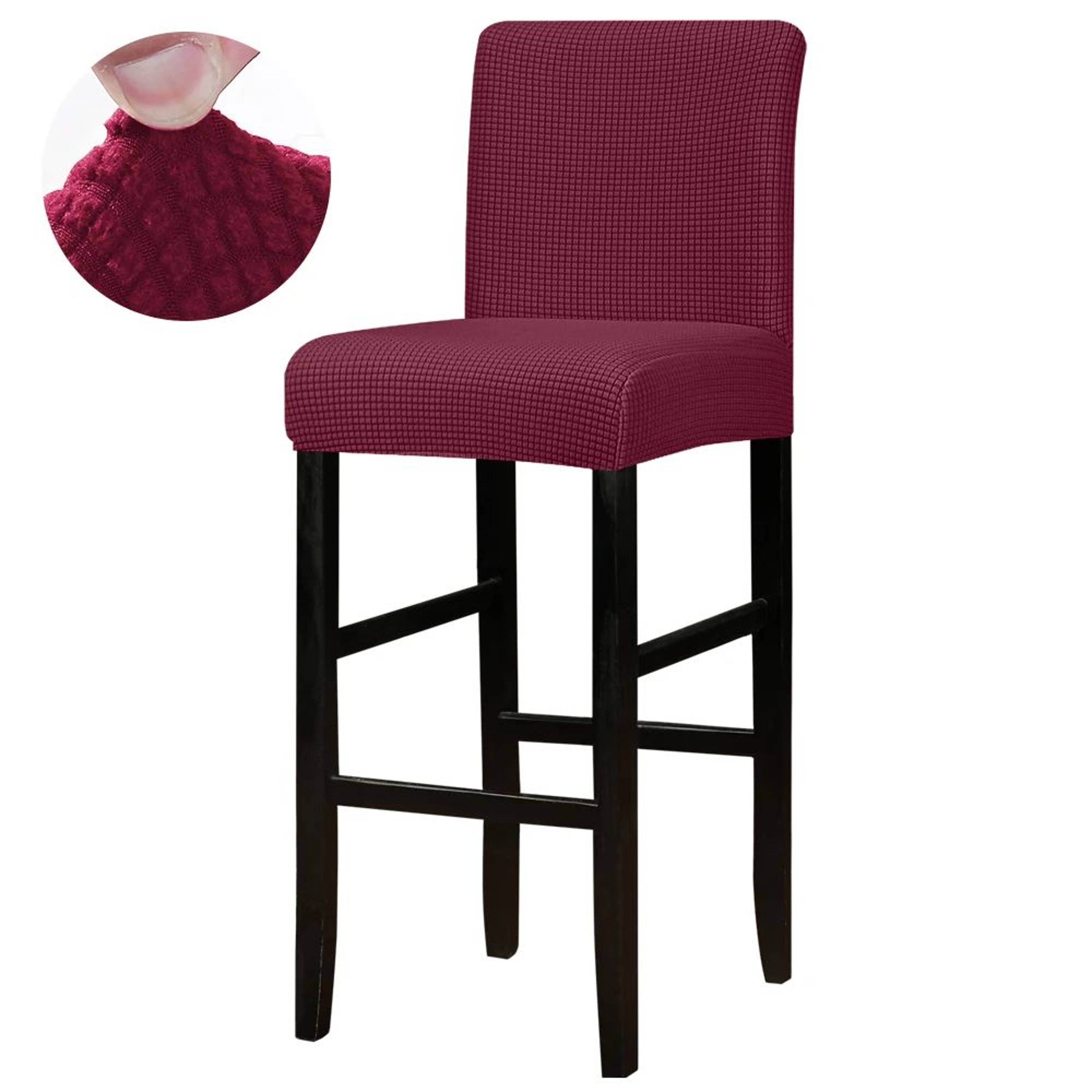 Stretch Jacquard Short Back Bar Chair Cover 19