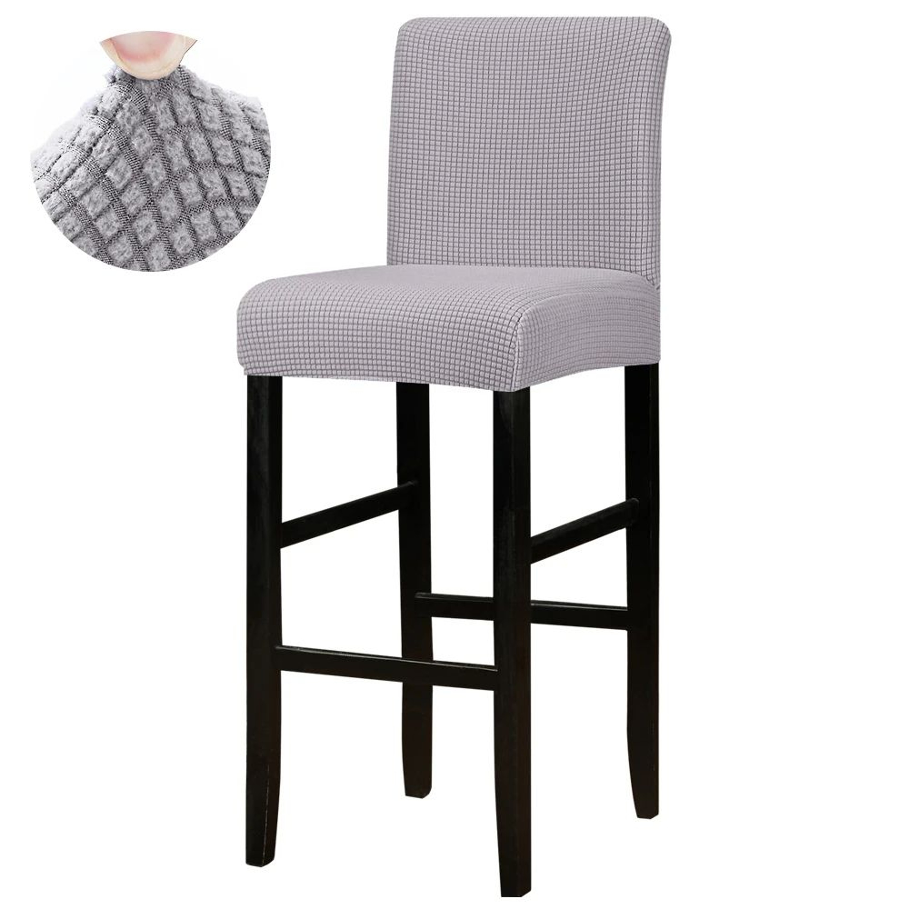 Stretch Jacquard Short Back Bar Chair Cover 16