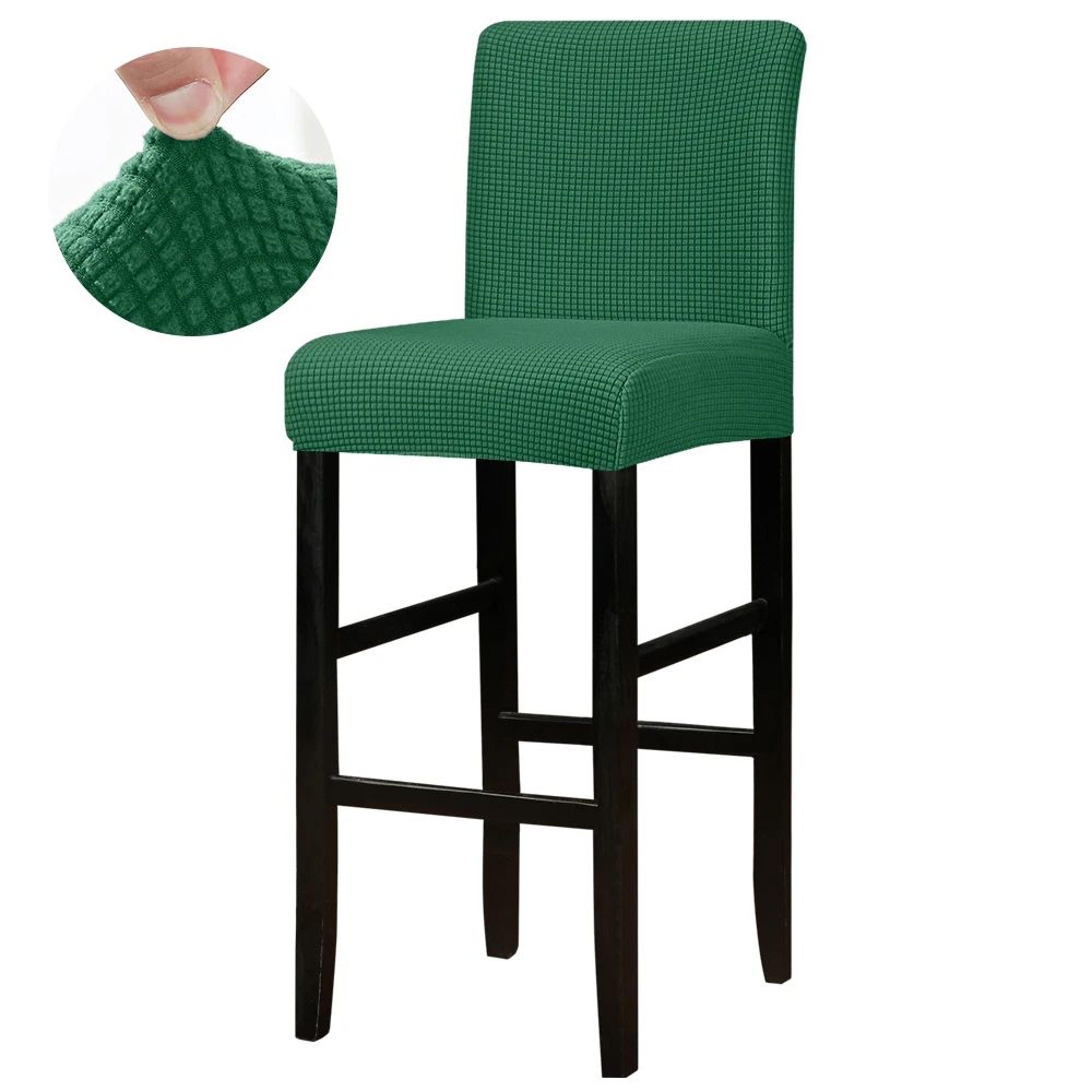 Stretch Jacquard Short Back Bar Chair Cover 10