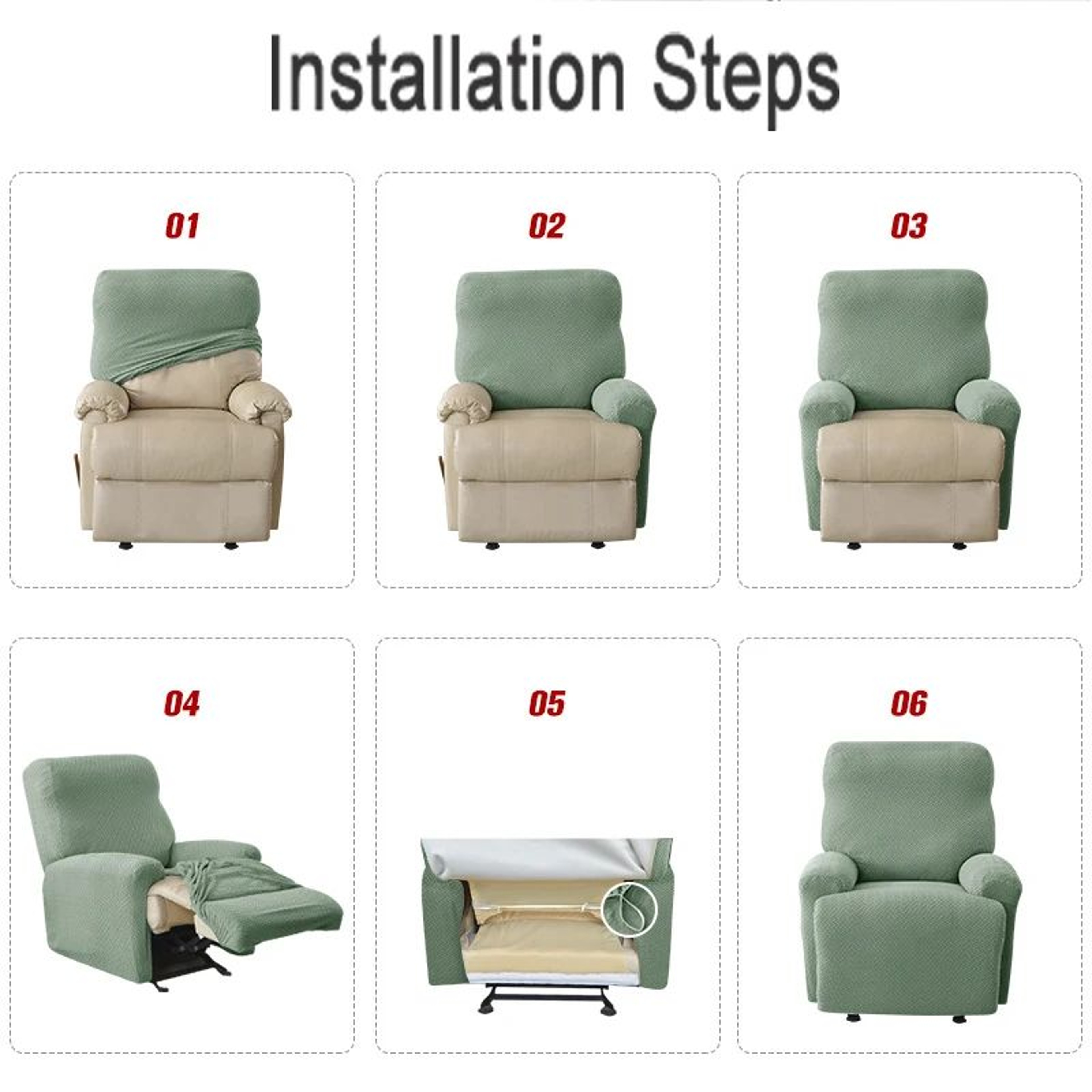 Thick Jacquard Stretch Recliner Chair Cover 2