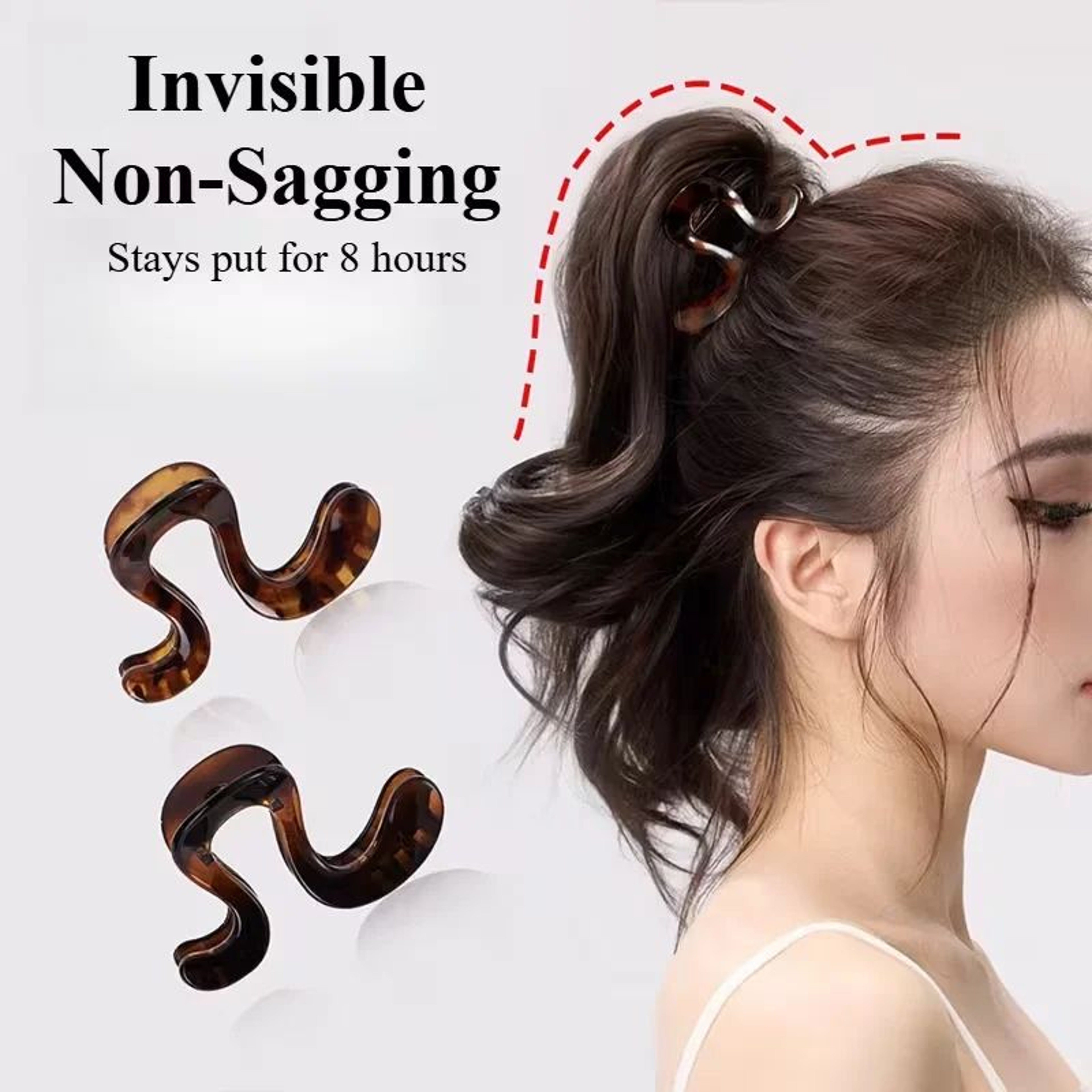 Elegant Curved Hairpins For High Ponytail Styling 2 Piece Set 0