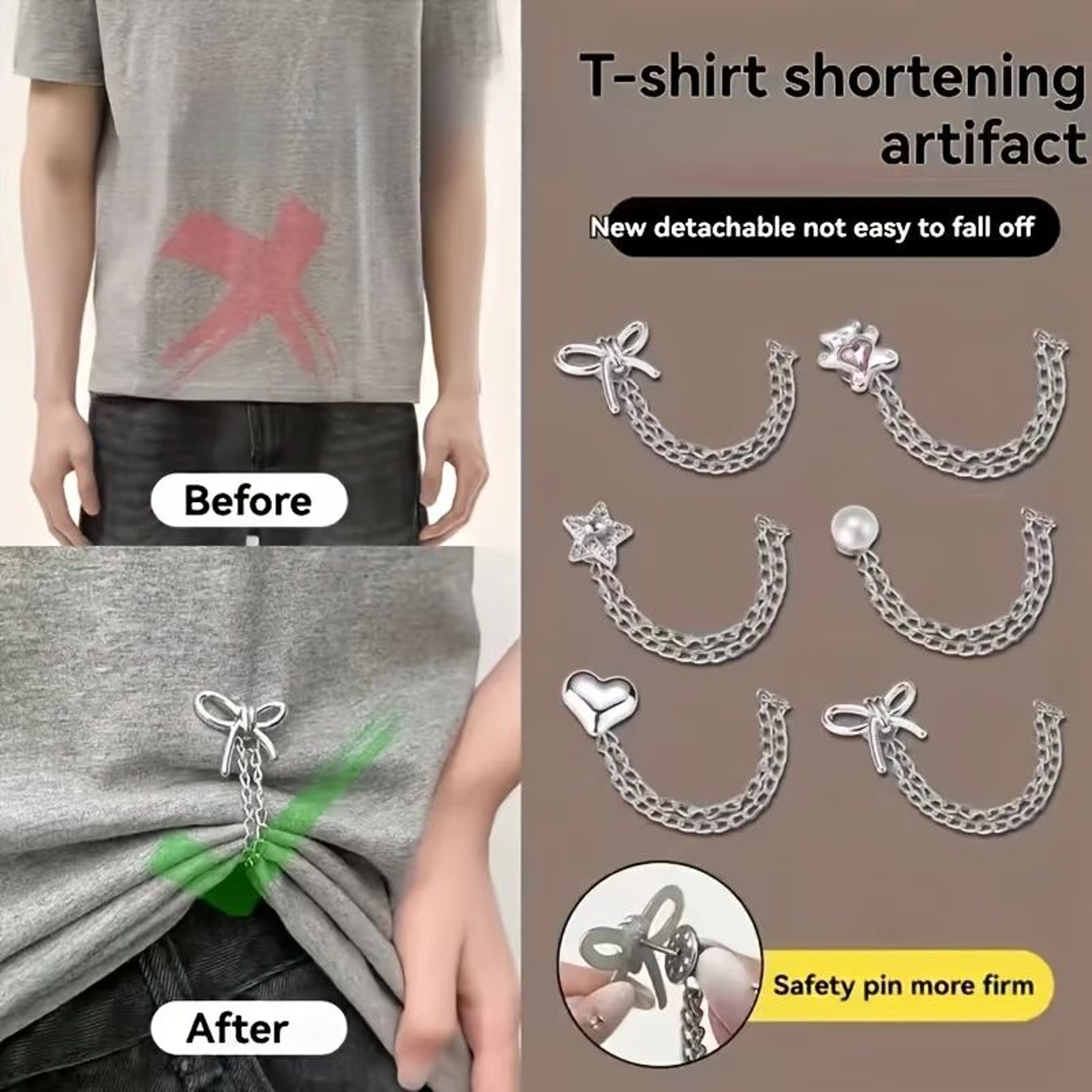 6 Piece Invisible Pants Leg Fastener Buckle Set 1