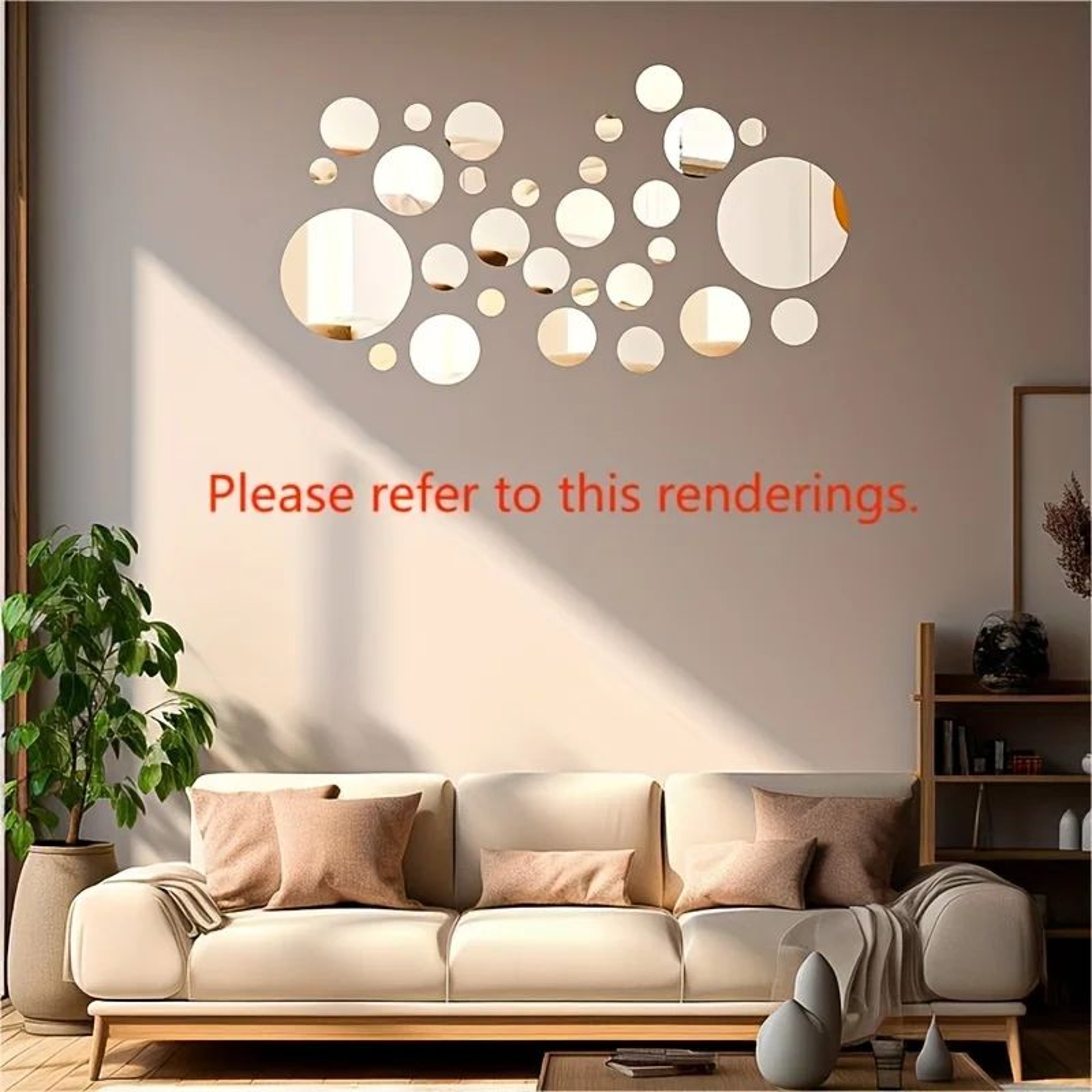 33 Piece Round Acrylic Mirror Wall Decoration Set 1