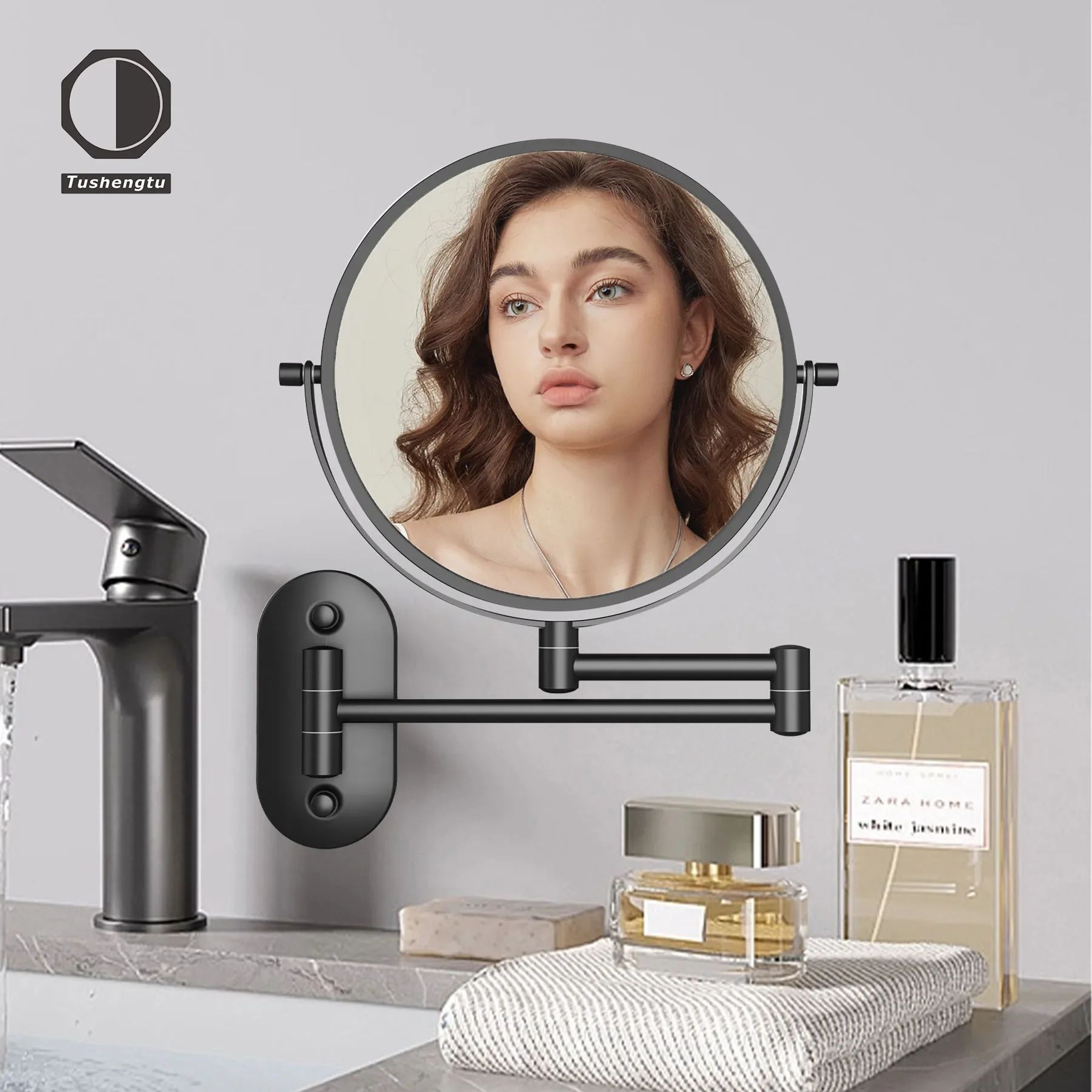 8 Inch Wall Mounted Swivel Makeup Mirror With 10X Magnification 4
