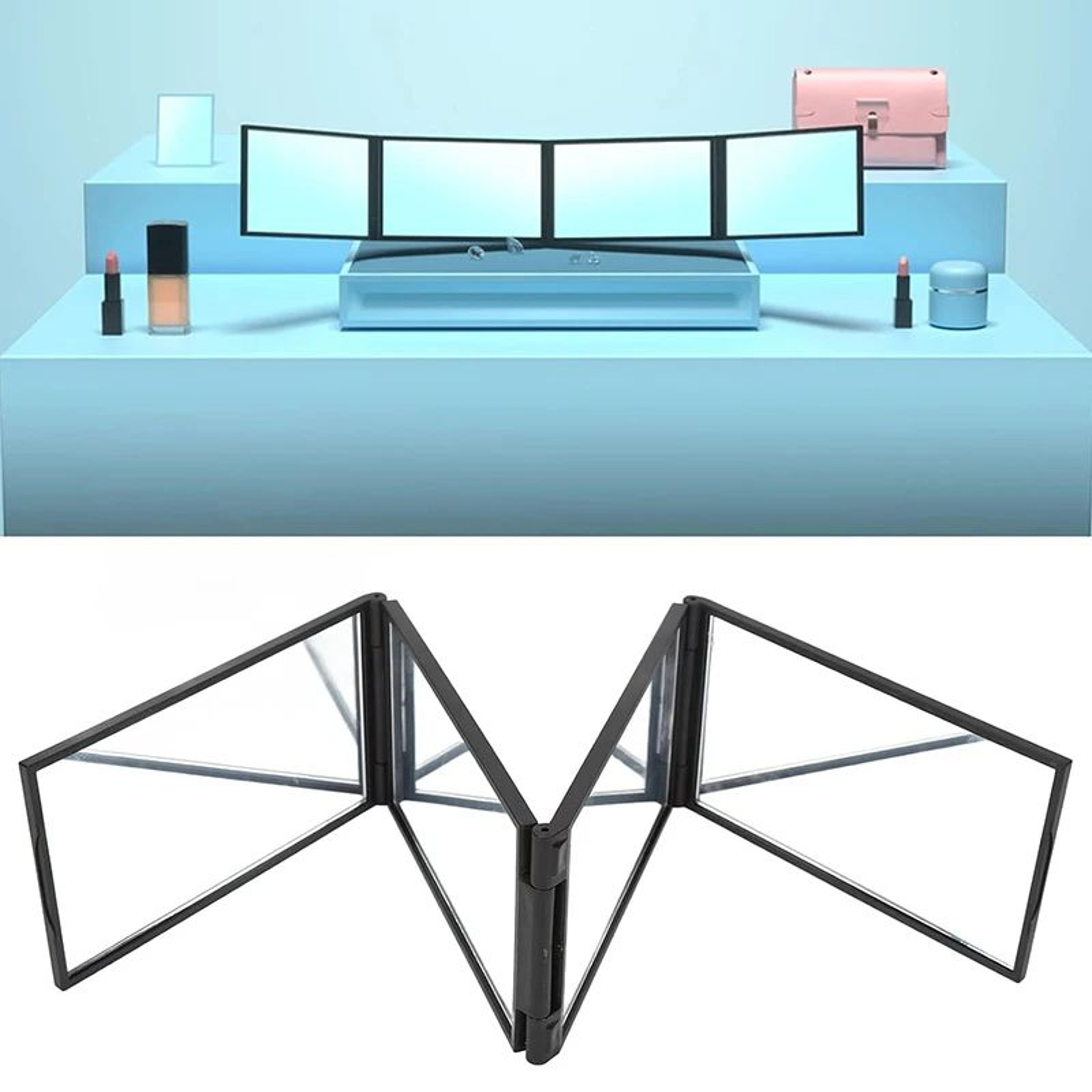 4 Way 360 Degree Foldable Self Hair Cutting Mirror 2