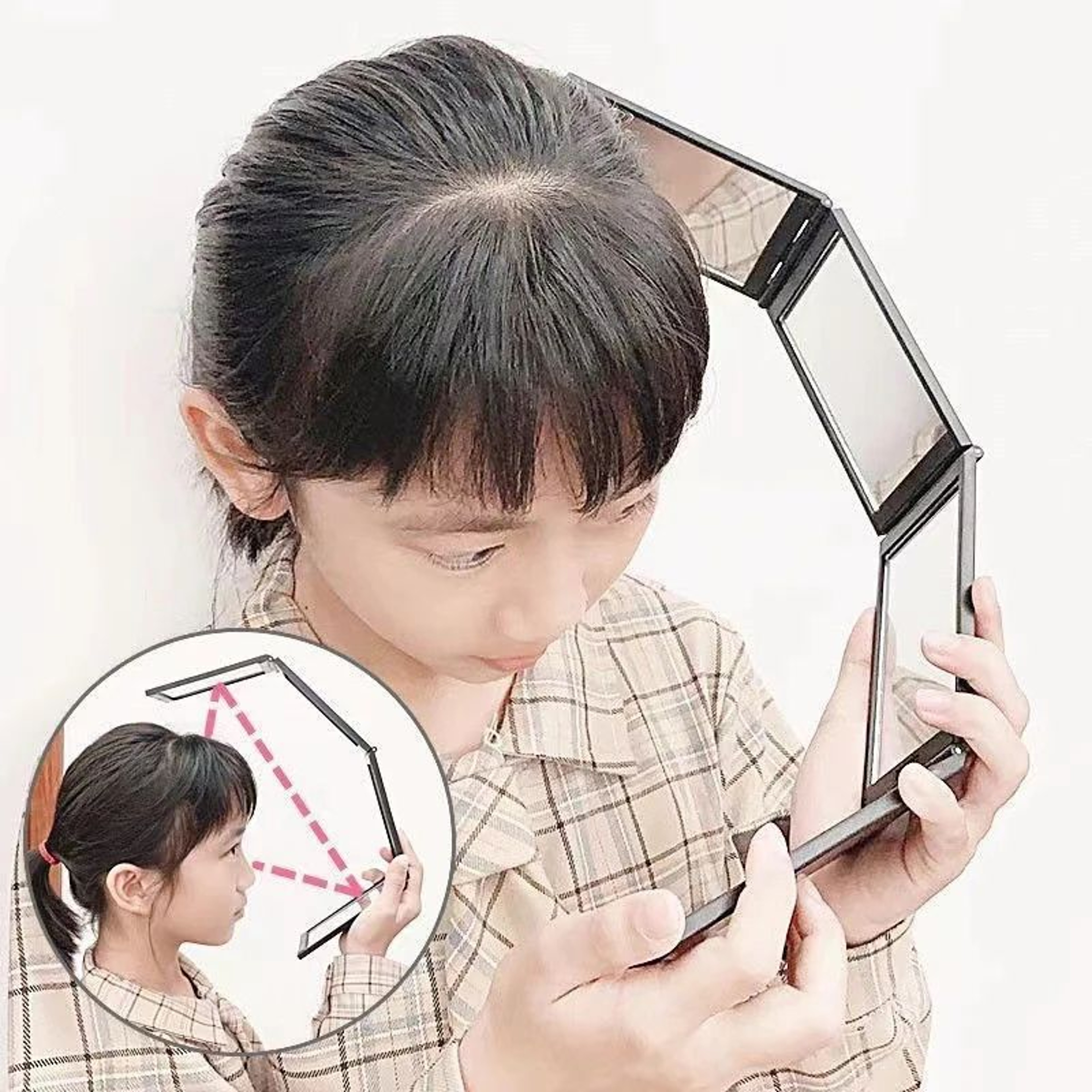 4 Way 360 Degree Foldable Self Hair Cutting Mirror 3