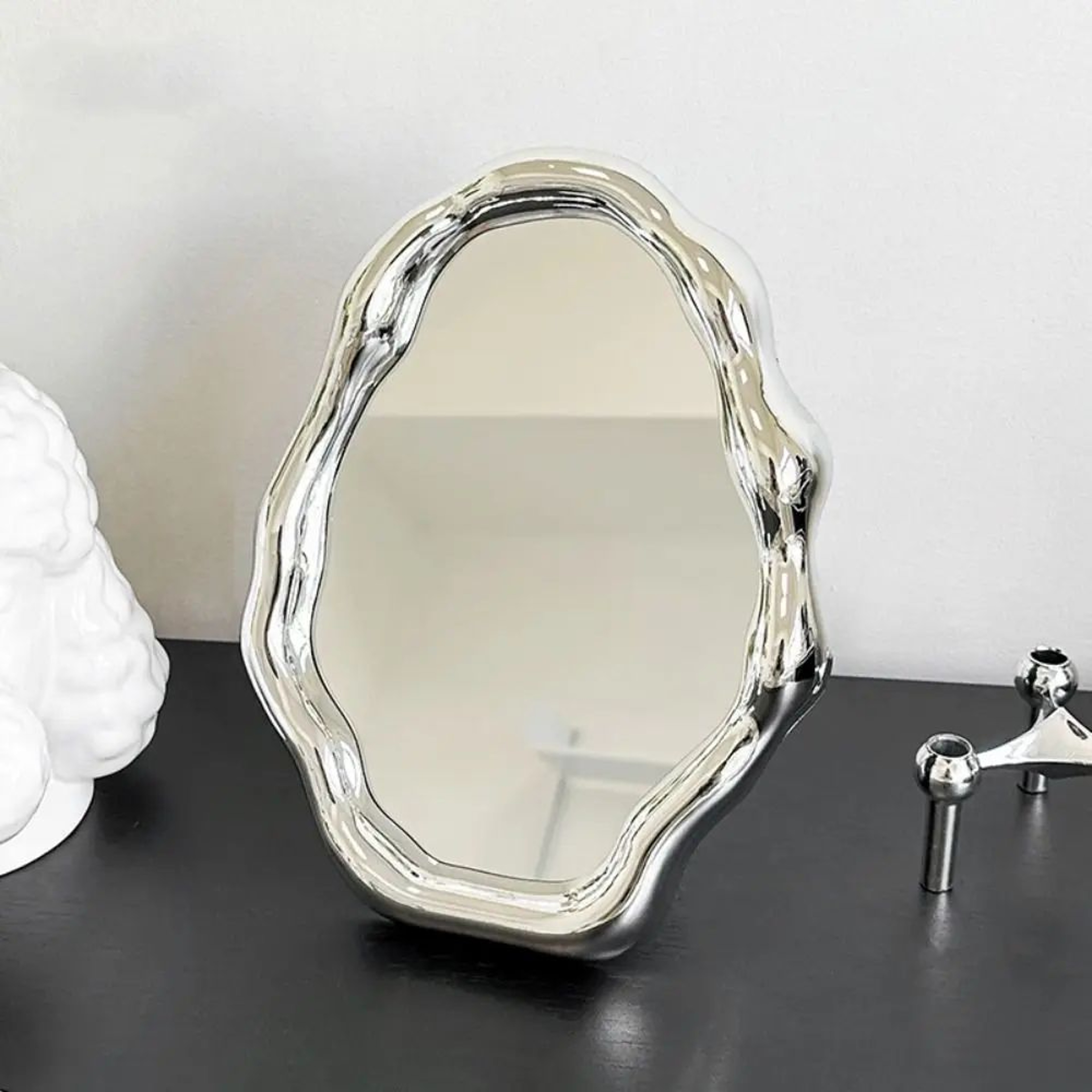 Irregular Cloud Shape Folding Desktop Vanity Mirror 4