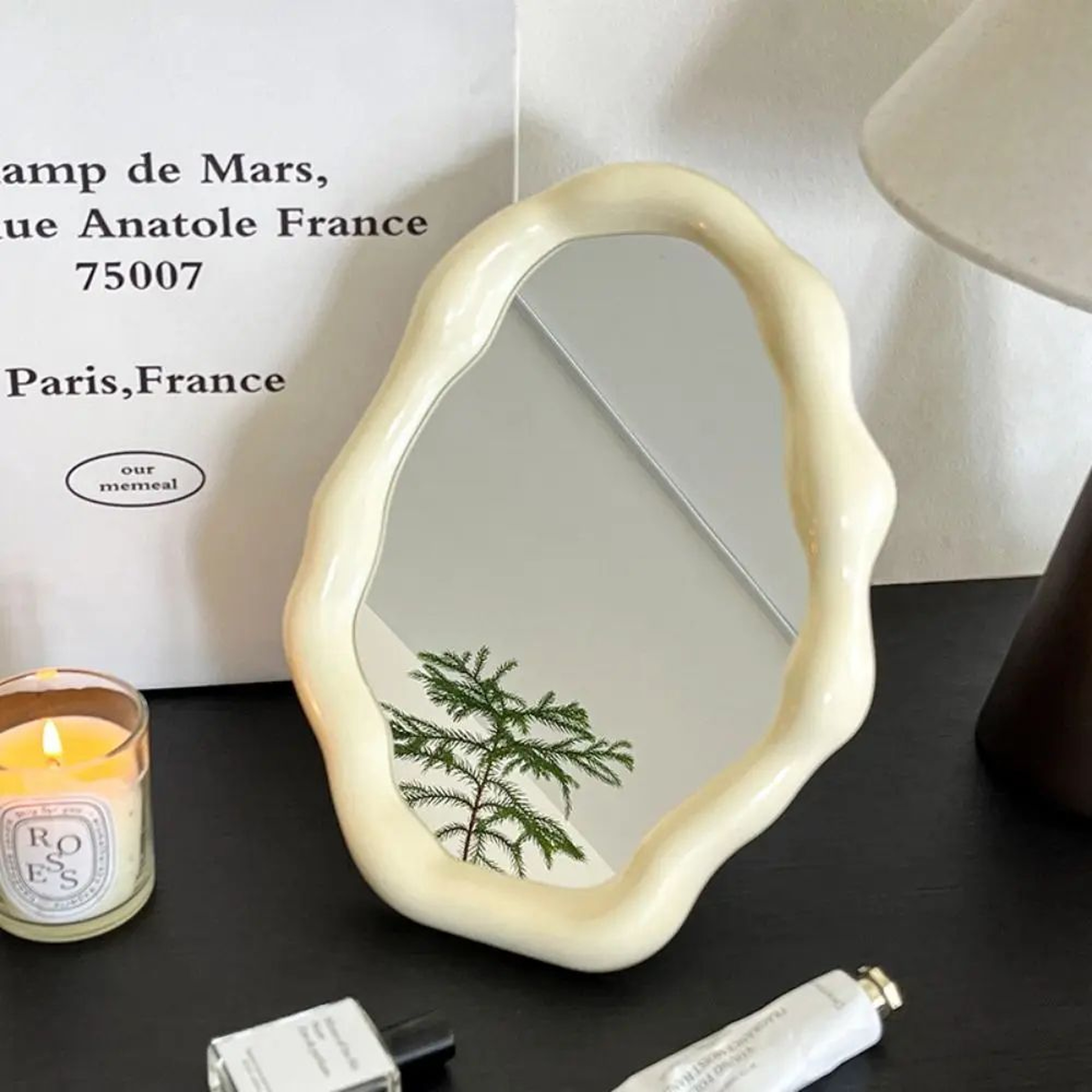 Irregular Cloud Shape Folding Desktop Vanity Mirror 5