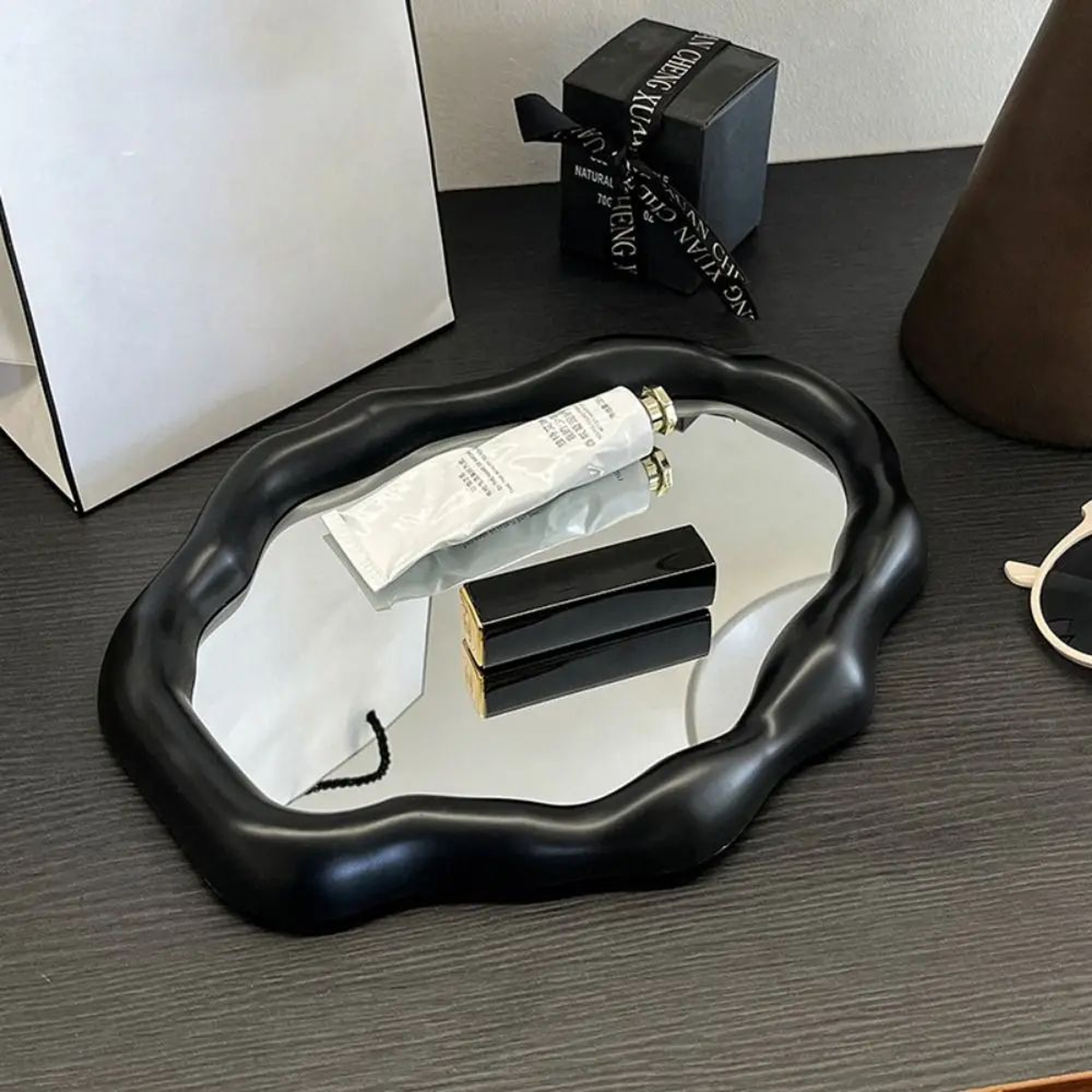 Irregular Cloud Shape Folding Desktop Vanity Mirror 1