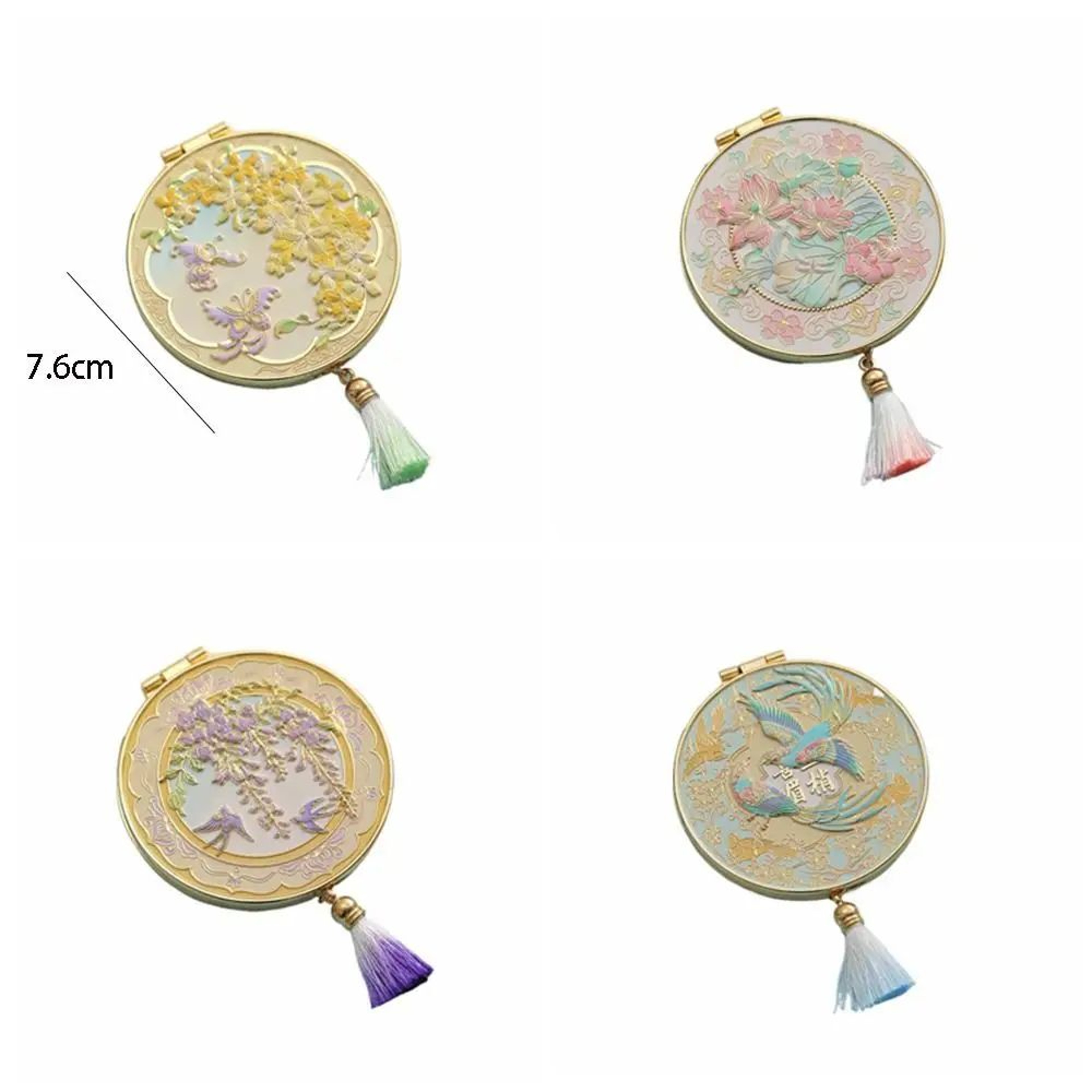 Elegant Metal Folding Portable Cosmetic Makeup Mirror 5