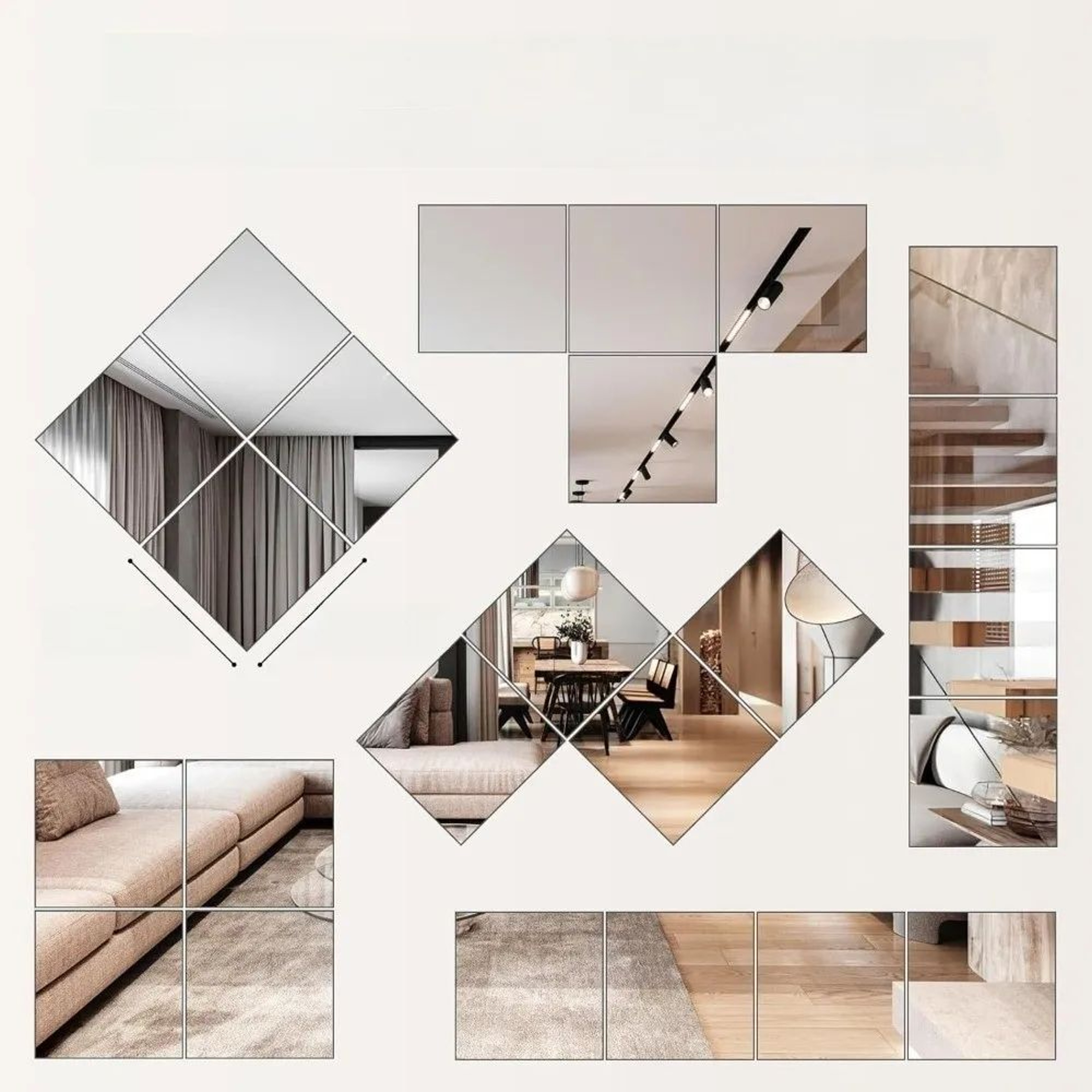 Self Adhesive Acrylic Mirror Sheet Shatterproof DIY Mirror Tile 2