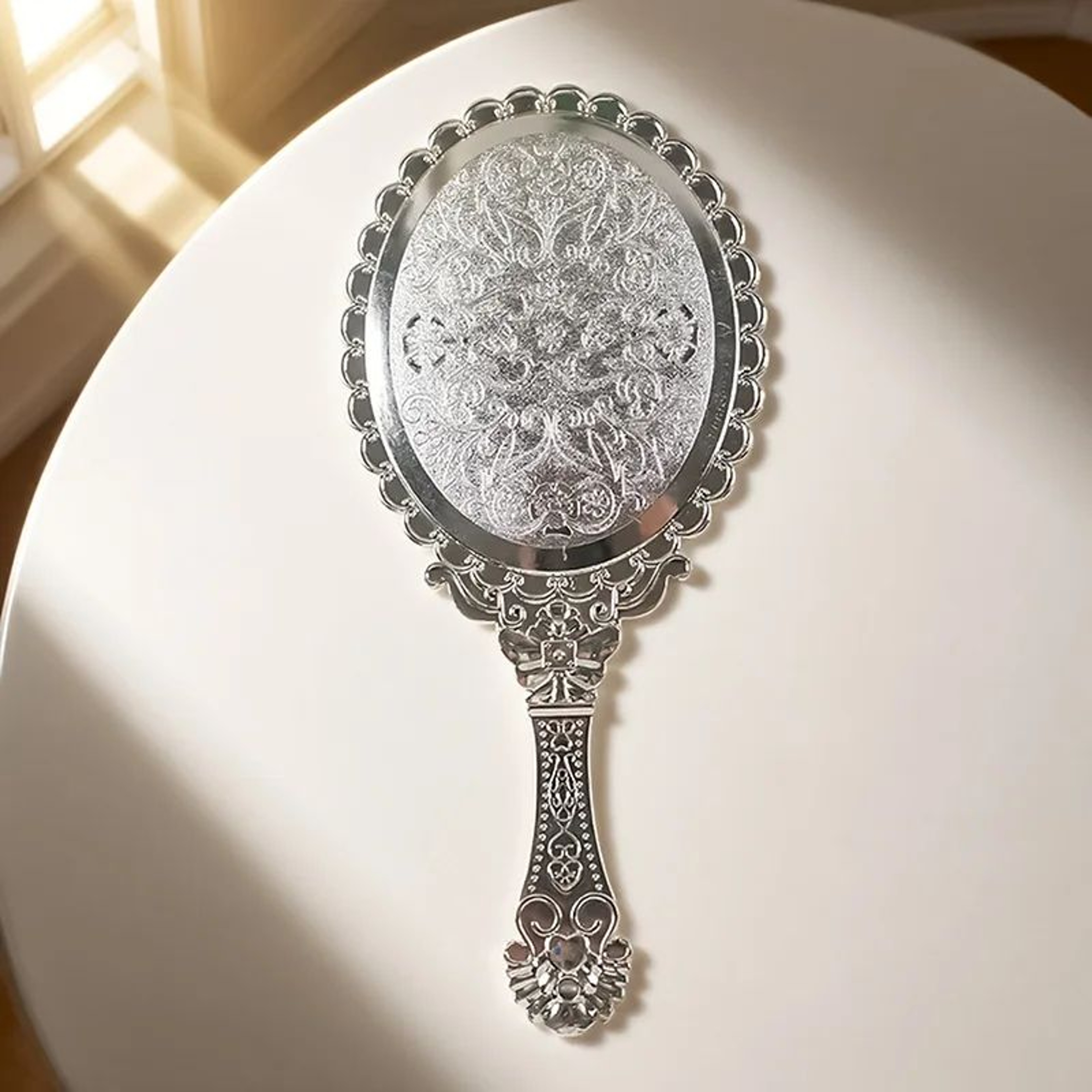 Vintage European Handheld Cosmetic Makeup Mirror 6
