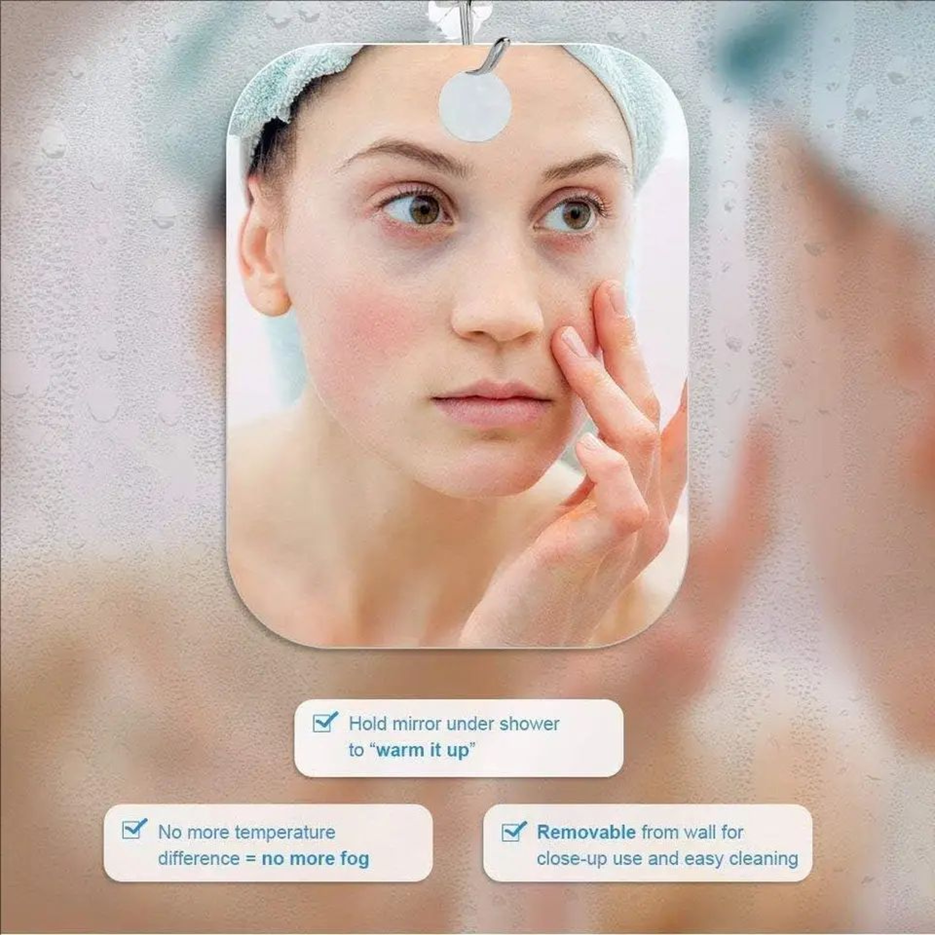 Acrylic Anti Fog Shower Shaving Mirror 2