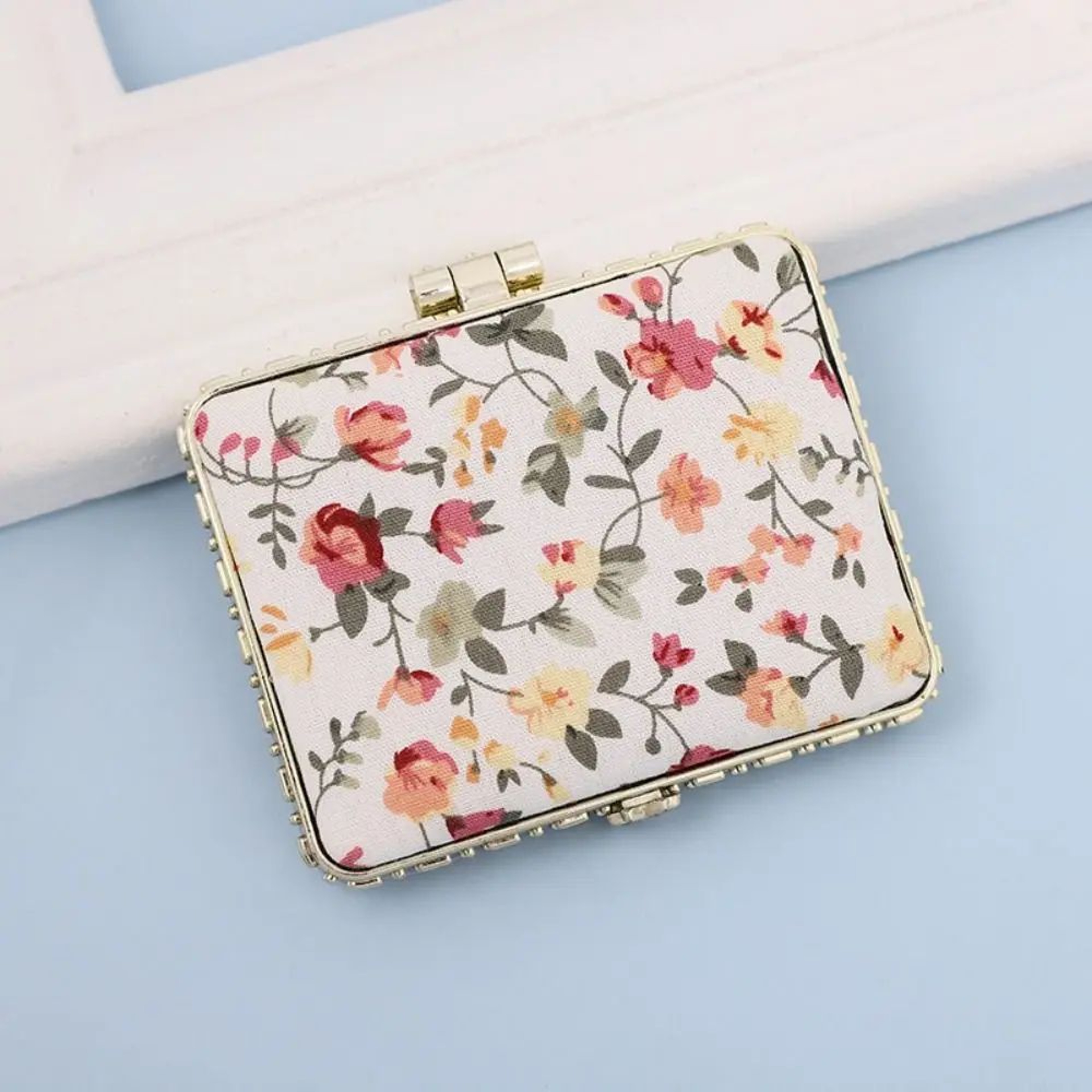 Vintage Floral Foldable Compact Pocket Makeup Mirror 12
